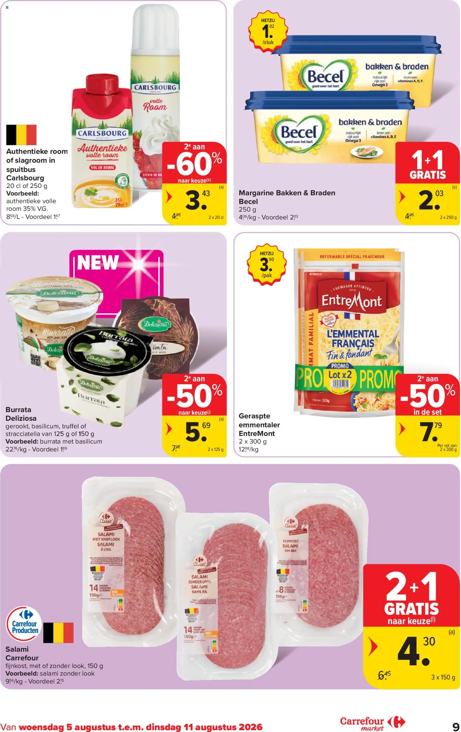 {H1} | Pagina: 9 | Producten: Omega 3, Burrata, Knoflook, Salami
