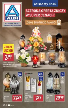 Pogląd oferty "Aldi gazetka - Szeroka oferta zniczy w super cenach" - ważna od 12.09.2026