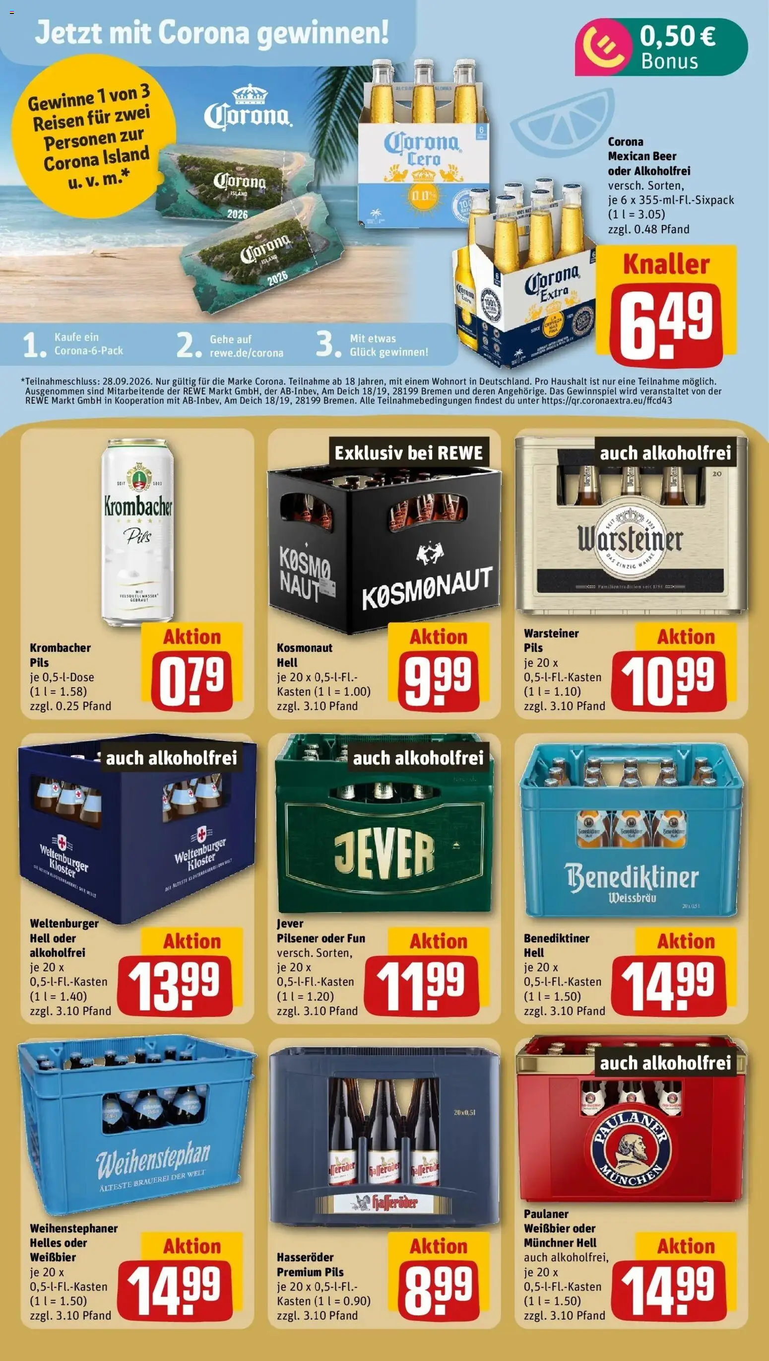 Rewe Prospekt Templin – gültig ab 27.07.2026 | Seite: 19 | Produkte: Warsteiner, Jever, Krombacher, Paulaner