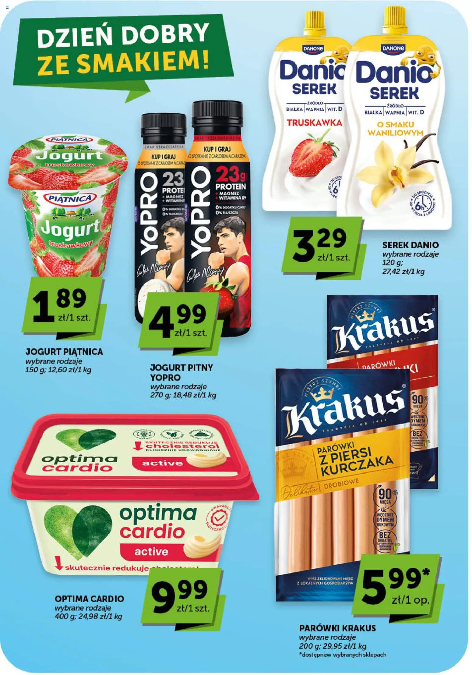 Euro Sklep gazetka - Minimarket od 21.05.2026 | Strona: 8 | Produkty: Piersi, Serek, Optima cardio, Jogurt