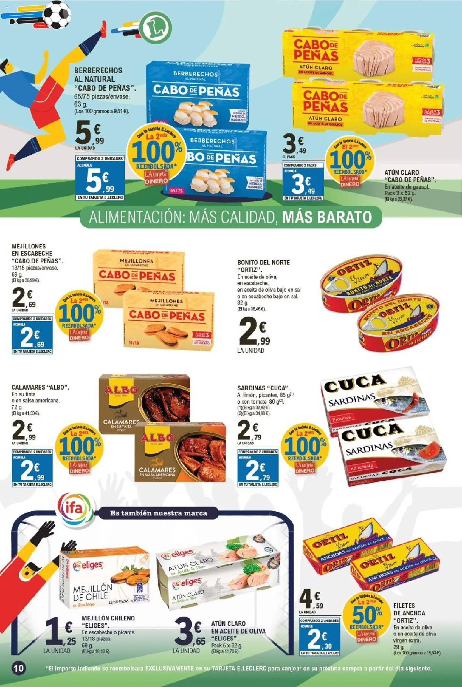 E.Leclerc folleto Gool │ válido desde el 03.06.2026 | Página: 10 | Productos: Calamares, Aceite, Aceite de girasol, Atún claro