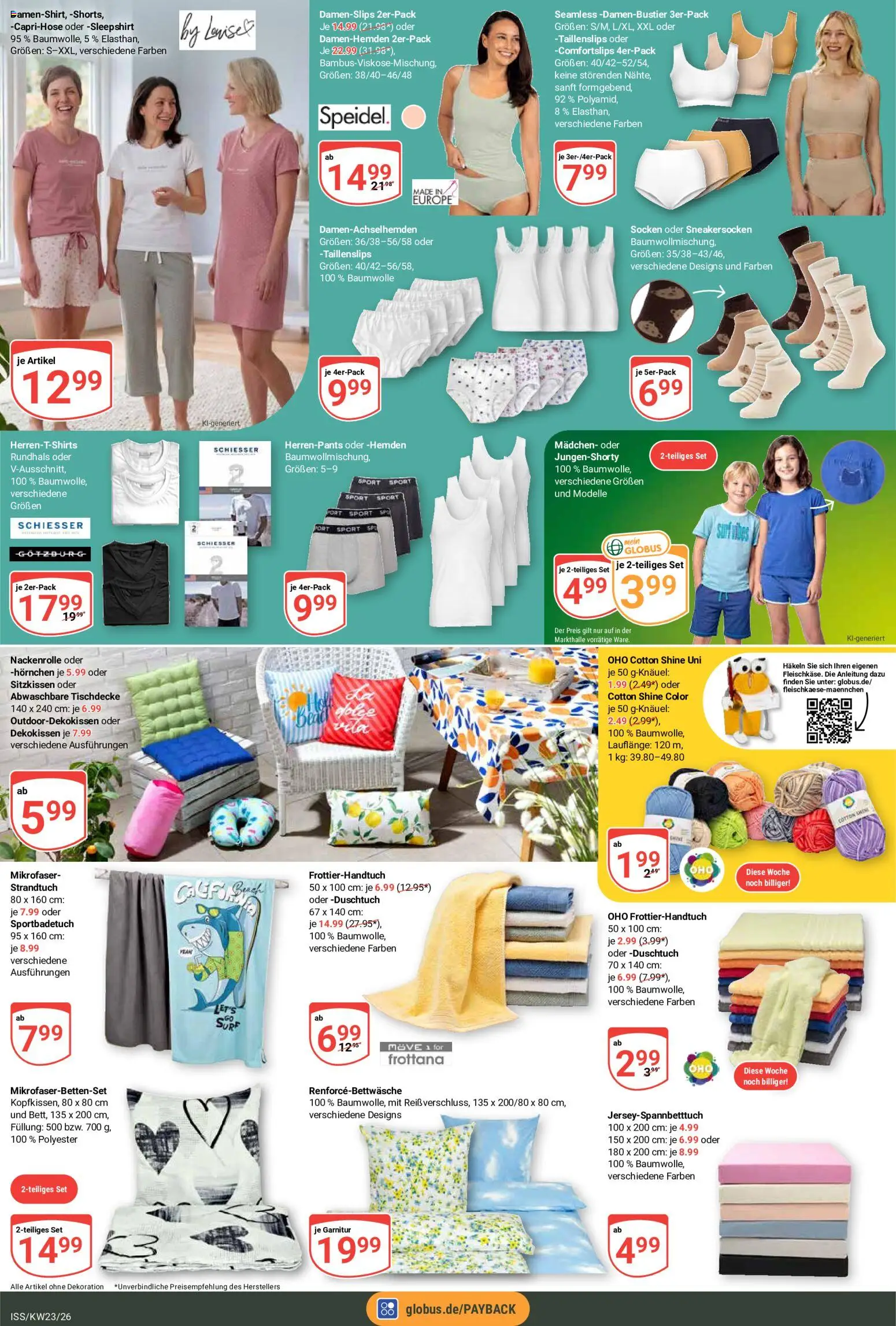 Globus Prospekt – gültig ab 01.06.2026 | Seite: 23 | Produkte: Caprihose, Strandtuch, Socken