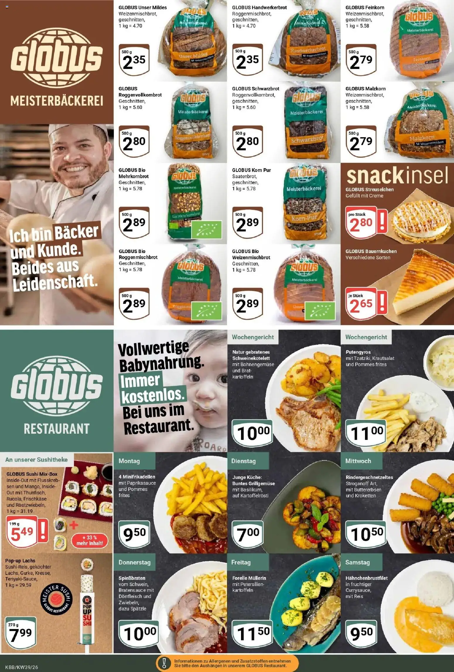 Globus Prospekt Koblenz-Bubenheim (ab 21.09.2026) » Angebote online | Seite: 9 | Produkte: Pommes, Küche, Pommes frites, Creme