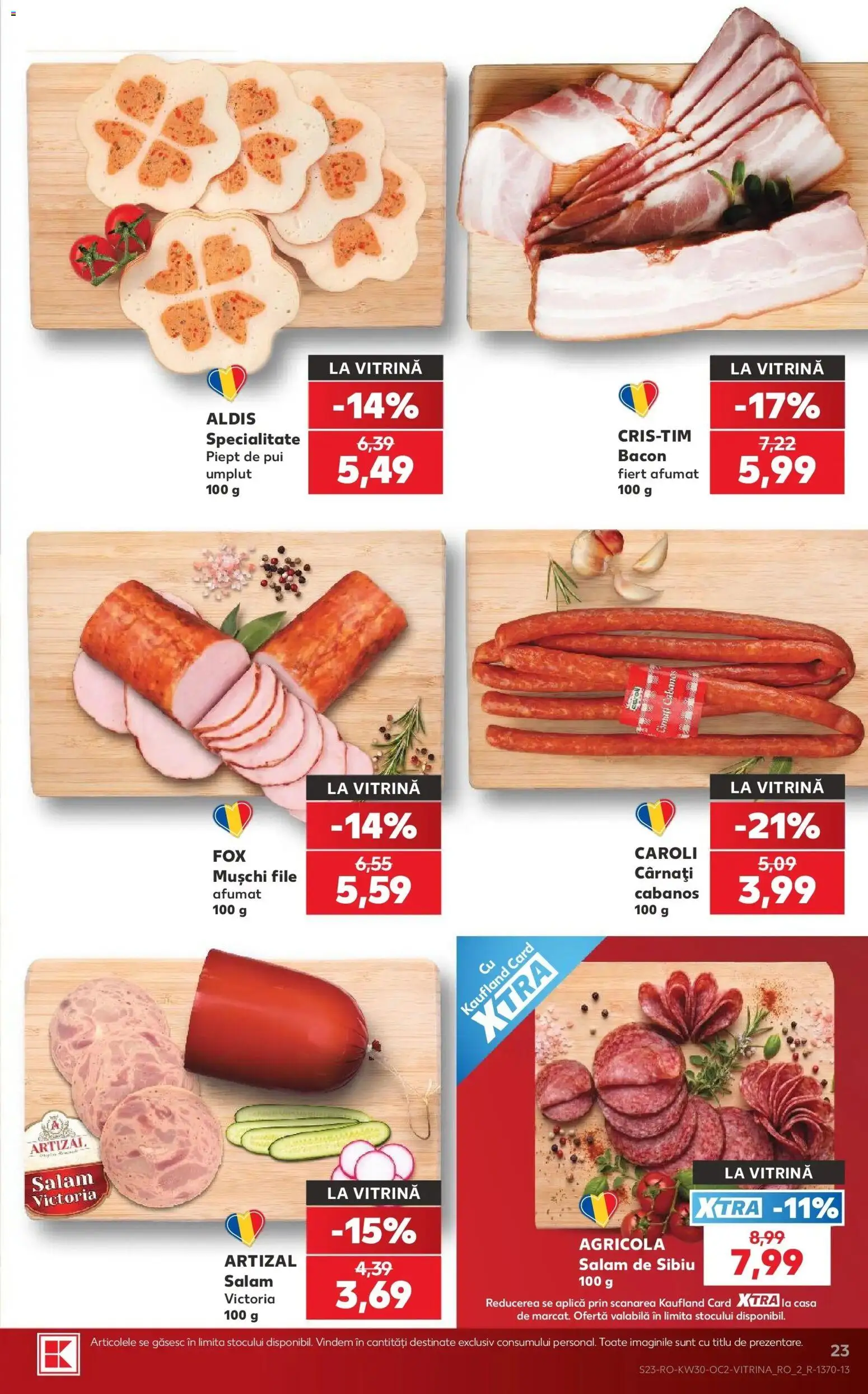 Noul catalog Kaufland – valabil de la 22.07.2026 | Pagină: 23 | Produse: Aplică, Cabanos, Salam, Cârnați