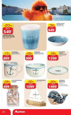 Auchan Nyári extra ajánlataink - amely érvényes a következő dátumtól: 11.06.2026 | Oldal: 20 | Termékek: Bögre, Pohár, Dekoráció