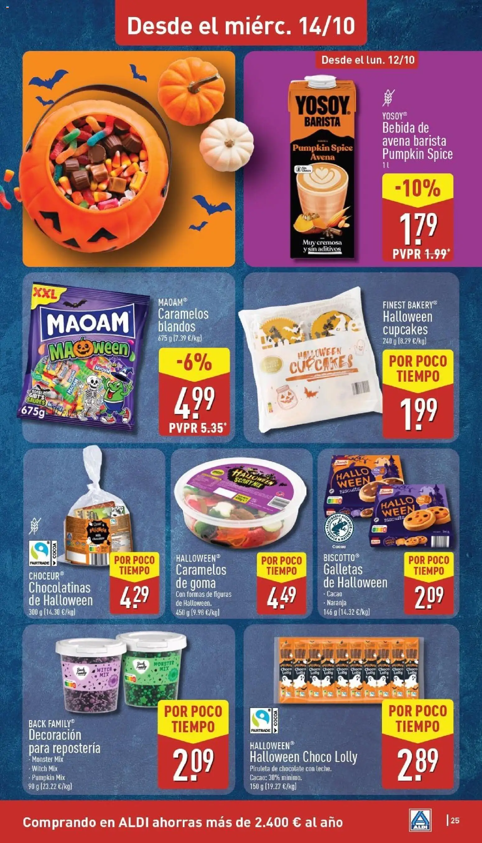 Aldi folleto Canarias │ válido desde el 12/10/2026 | Página: 25 | Productos: Chocolatinas, Chocolate, Galletas, Bebida de avena