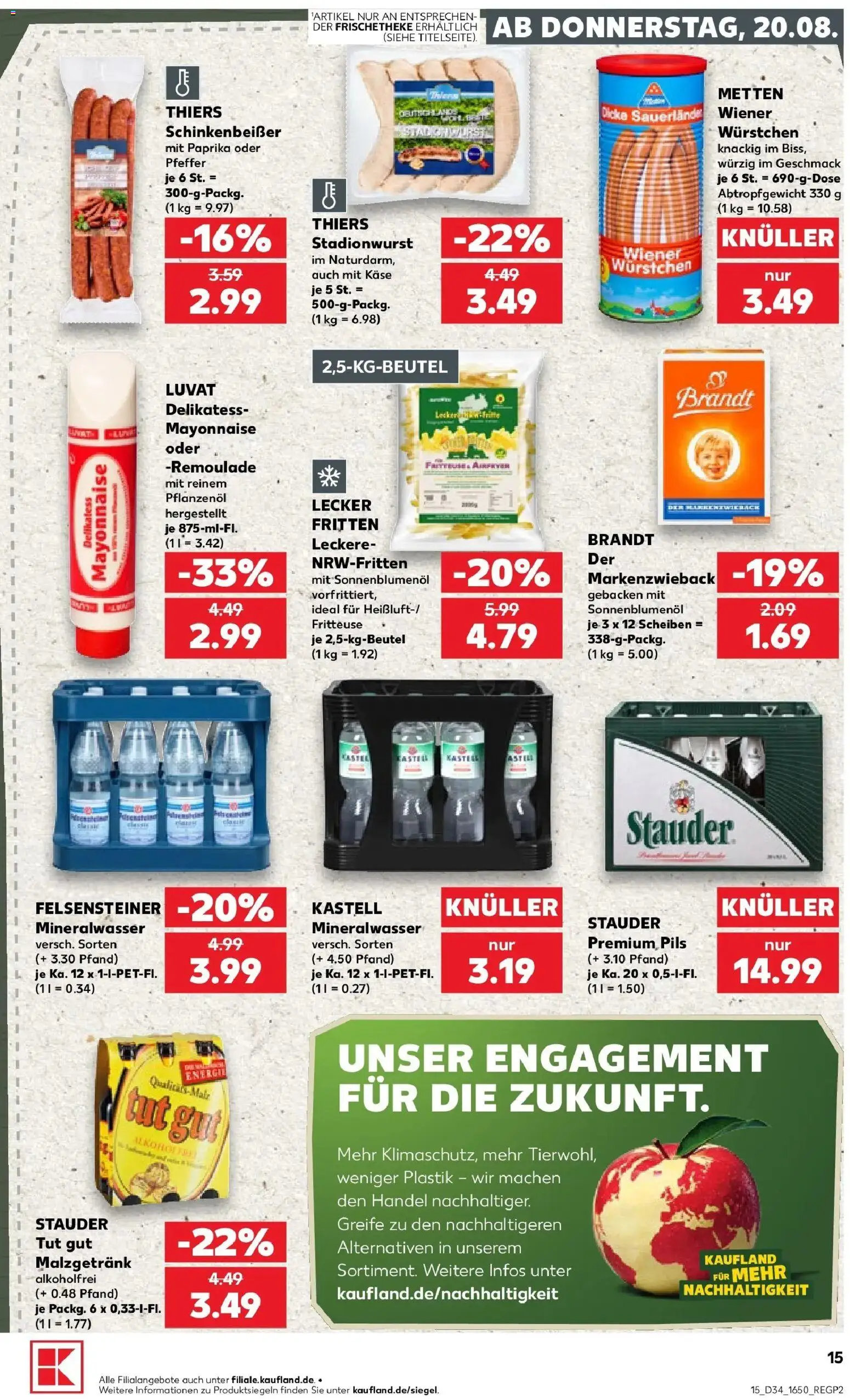 Prospekt Kaufland ab 20.08.2026 » Angebote Online zum Blättern | Seite: 15 | Produkte: Käse, Pils, Paprika, Fritteuse