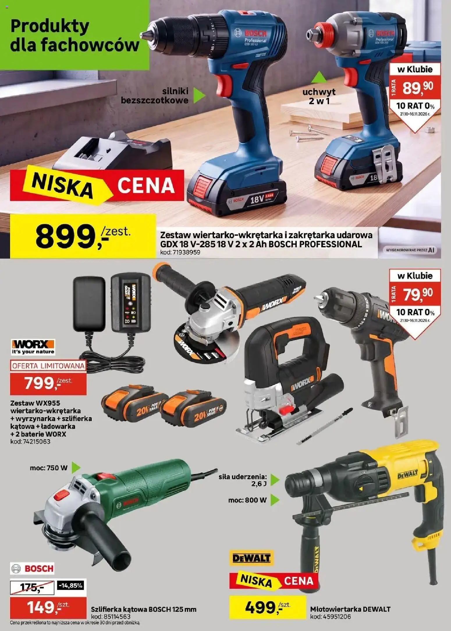 Leroy Merlin gazetka od 21.10.2026 | Strona: 24 | Produkty: Ładowarka, Młotowiertarka, Baterie, Szlifierka