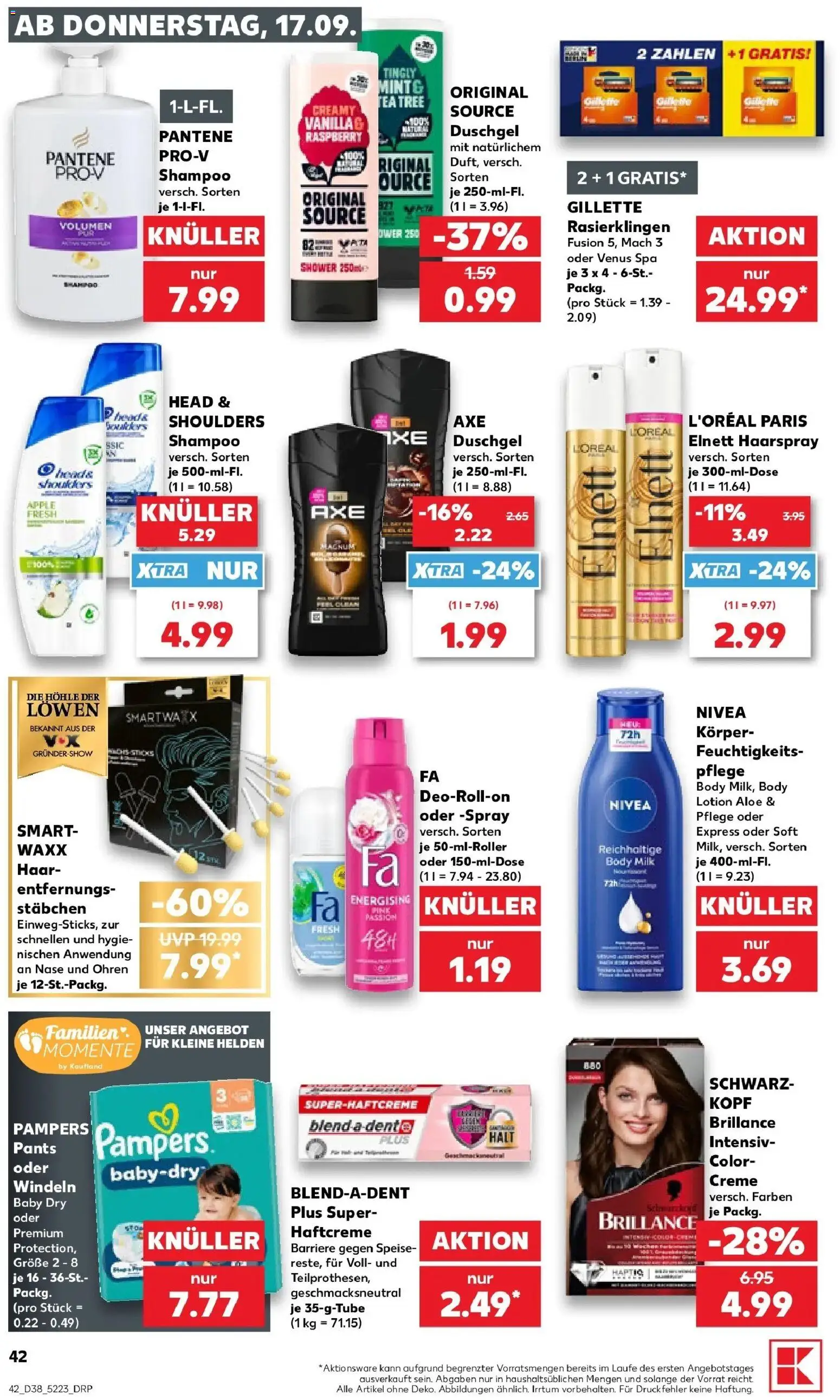 Prospekt Kaufland ab 14.09.2026 » Angebote Online zum Blättern | Seite: 54 | Produkte: Shampoo, Haarspray, Duschgel, Body Milk