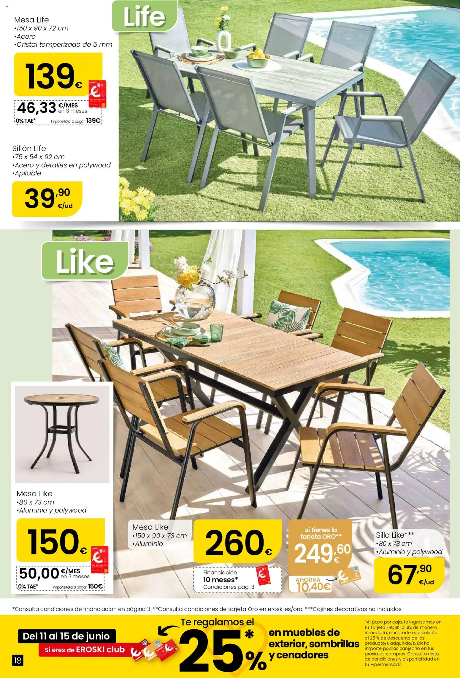 Eroski Oh! OFERTA Málaga │ válido desde el 11.06.2026 | Página: 18 | Productos: Té, Sillón, Mesa, Silla