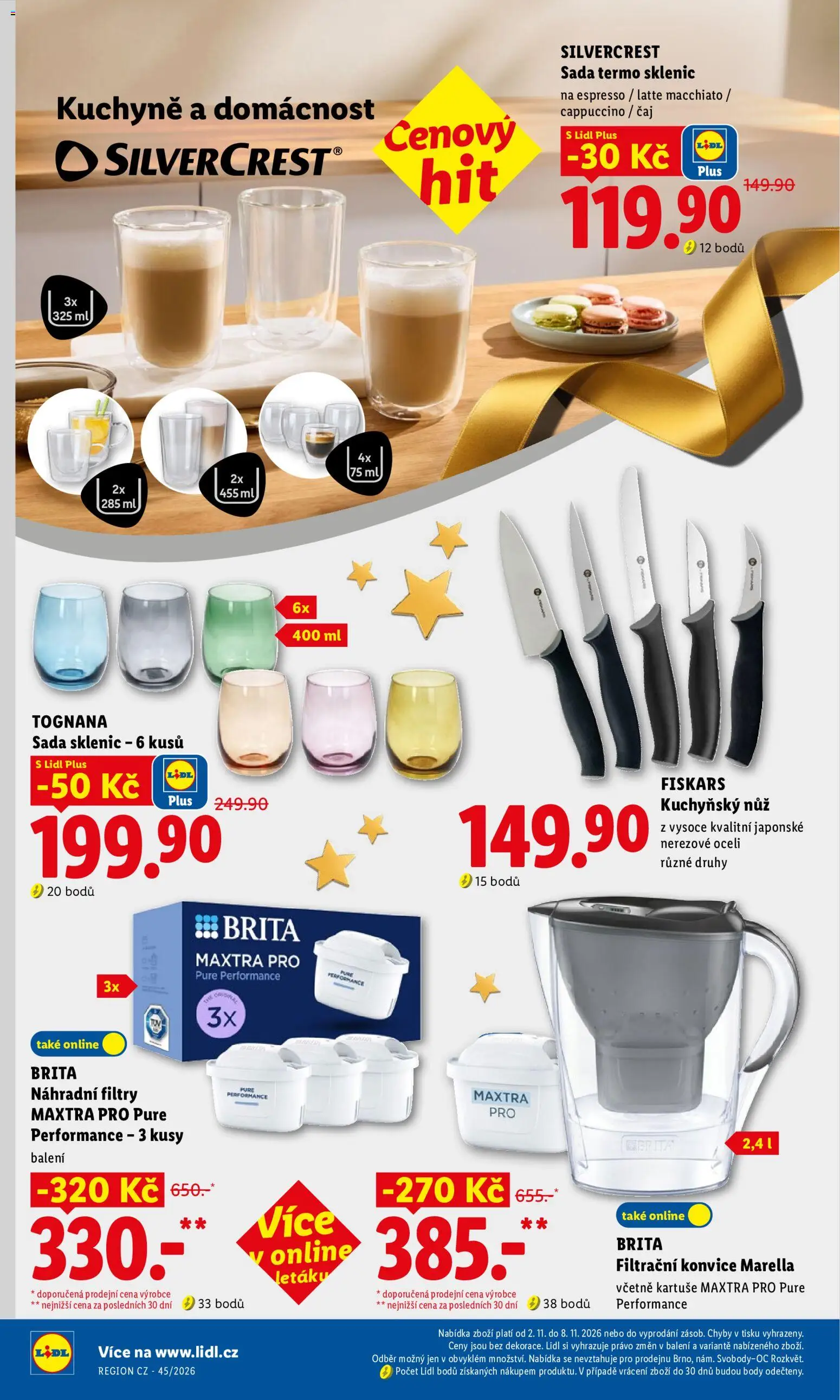 Lidl leták - Spotřební zboží od 02.11.2026 | Strana: 14 | Produkty: Filtrační konvice, Čaj, Nůž, Body