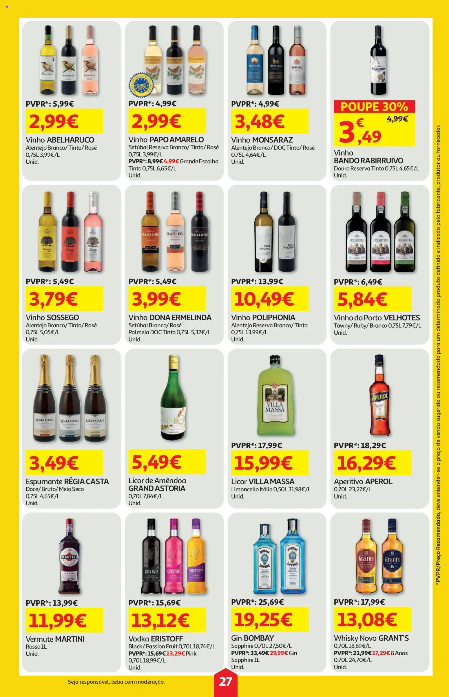 Auchan folheto │ válido de 25/06/2026 | Página: 27 | Produtos: Vermute, Espumante, Aperol, Vinho