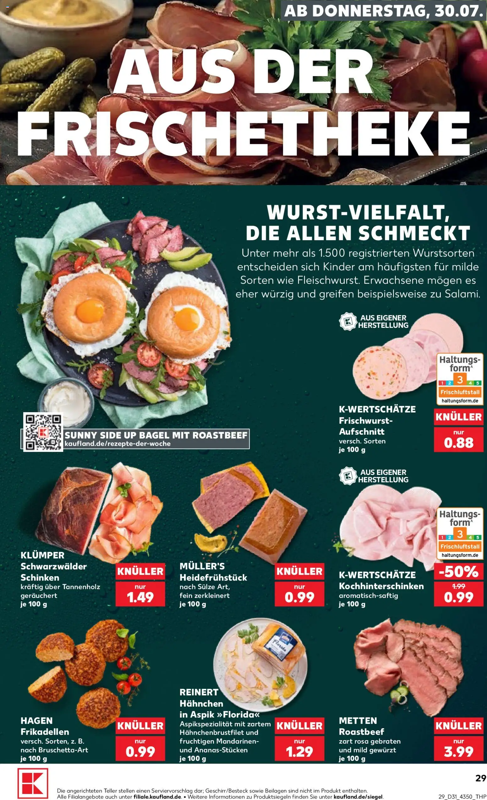 Kaufland Prospekt Potsdam – gültig ab 30.07.2026 | Seite: 29 | Produkte: Hahnchen, Mandarinen, Roastbeef, Schinken