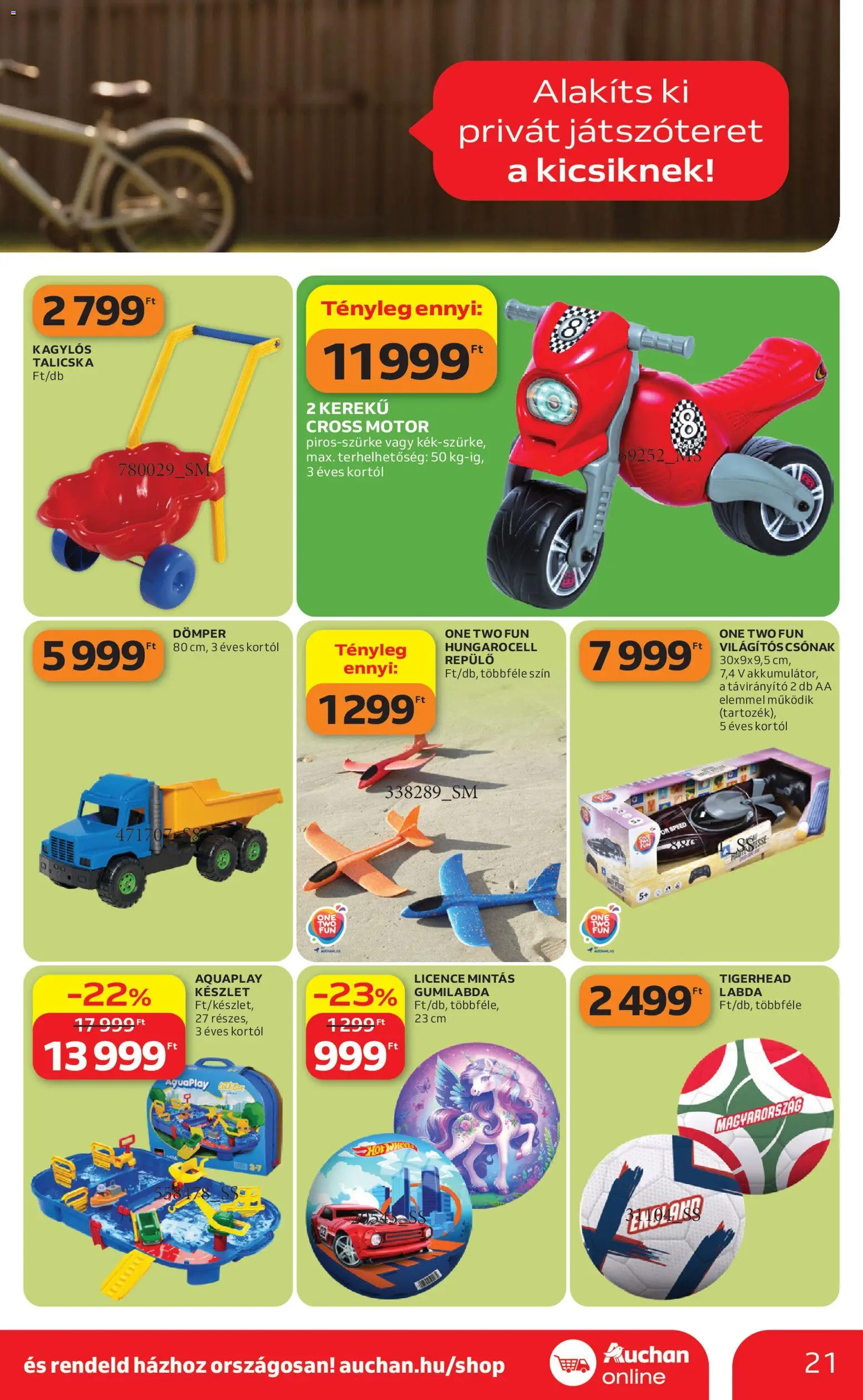 Auchan akciós ujság - amely érvényes a következő dátumtól: 16.04.2026 | Oldal: 21 | Termékek: Talicska, Távirányító