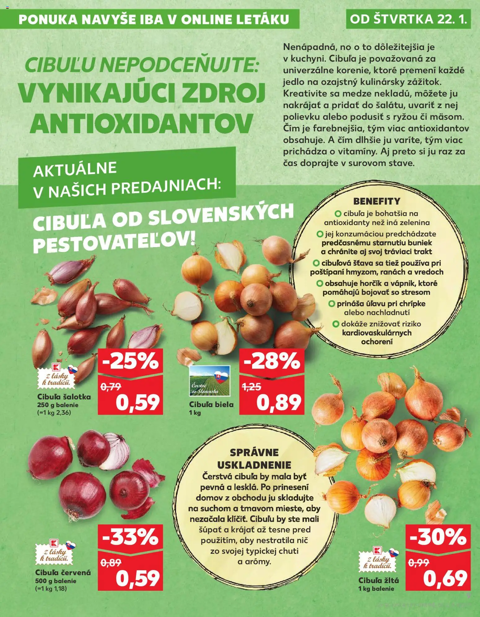 Nové Kaufland akcie – leták je platný od 22.01.2026 | Strana: 9 | Produkty: Cibuľa, Šťava