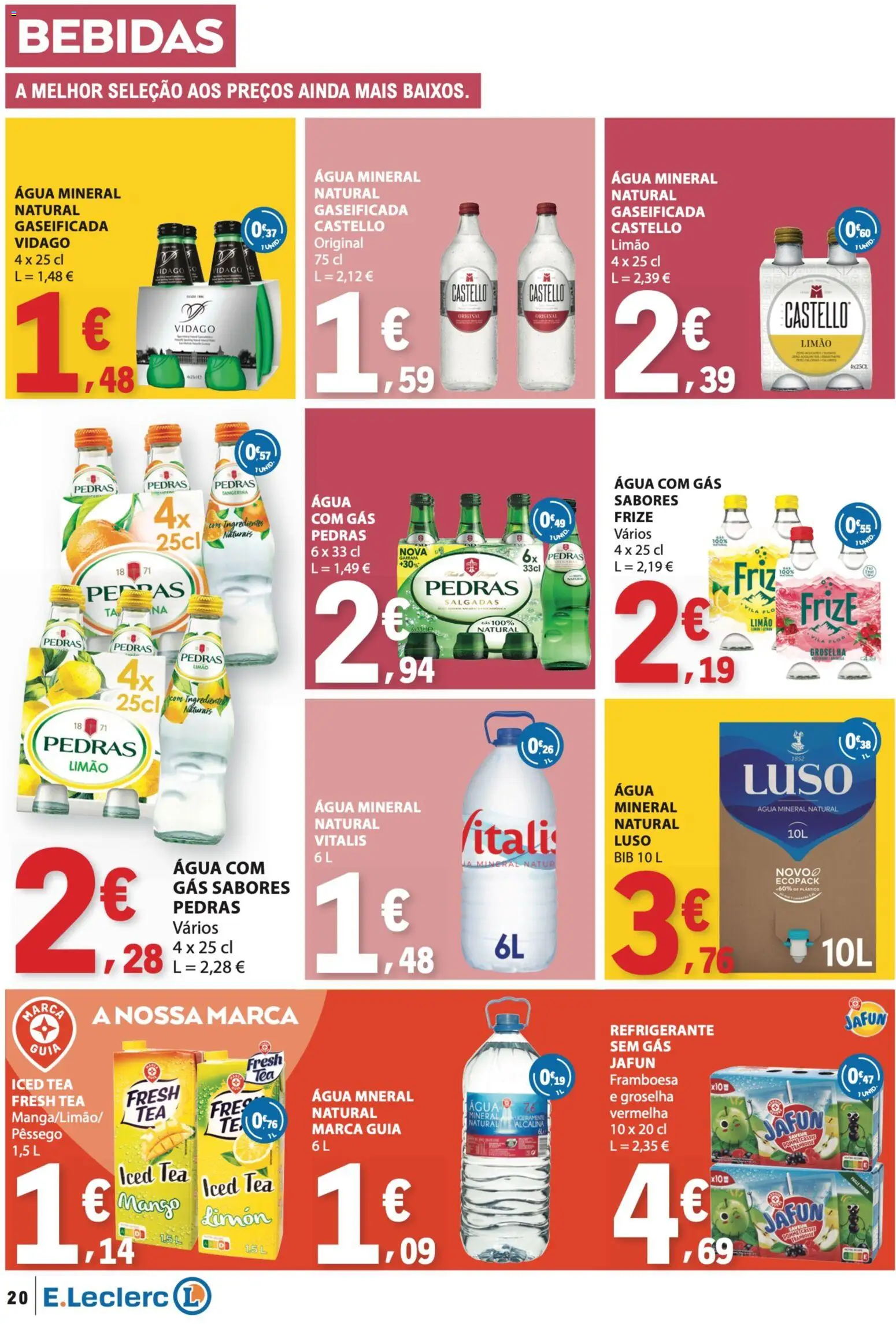E.Leclerc folheto │ válido de 30.04.2026 | Página: 20 | Produtos: Agua, Refrigerante, Água com gás, Água mineral
