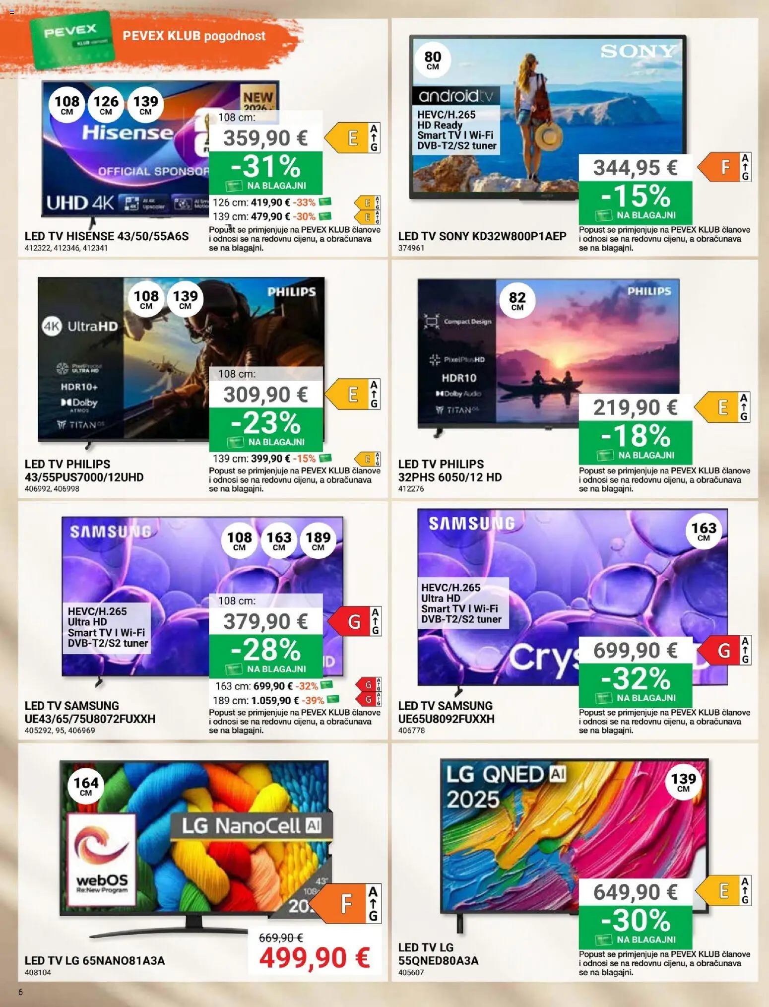 Pevex katalog | vrijedi od 23.07.2026 | Stranica: 6 | Proizvodi: Smart TV, Tv, Audio