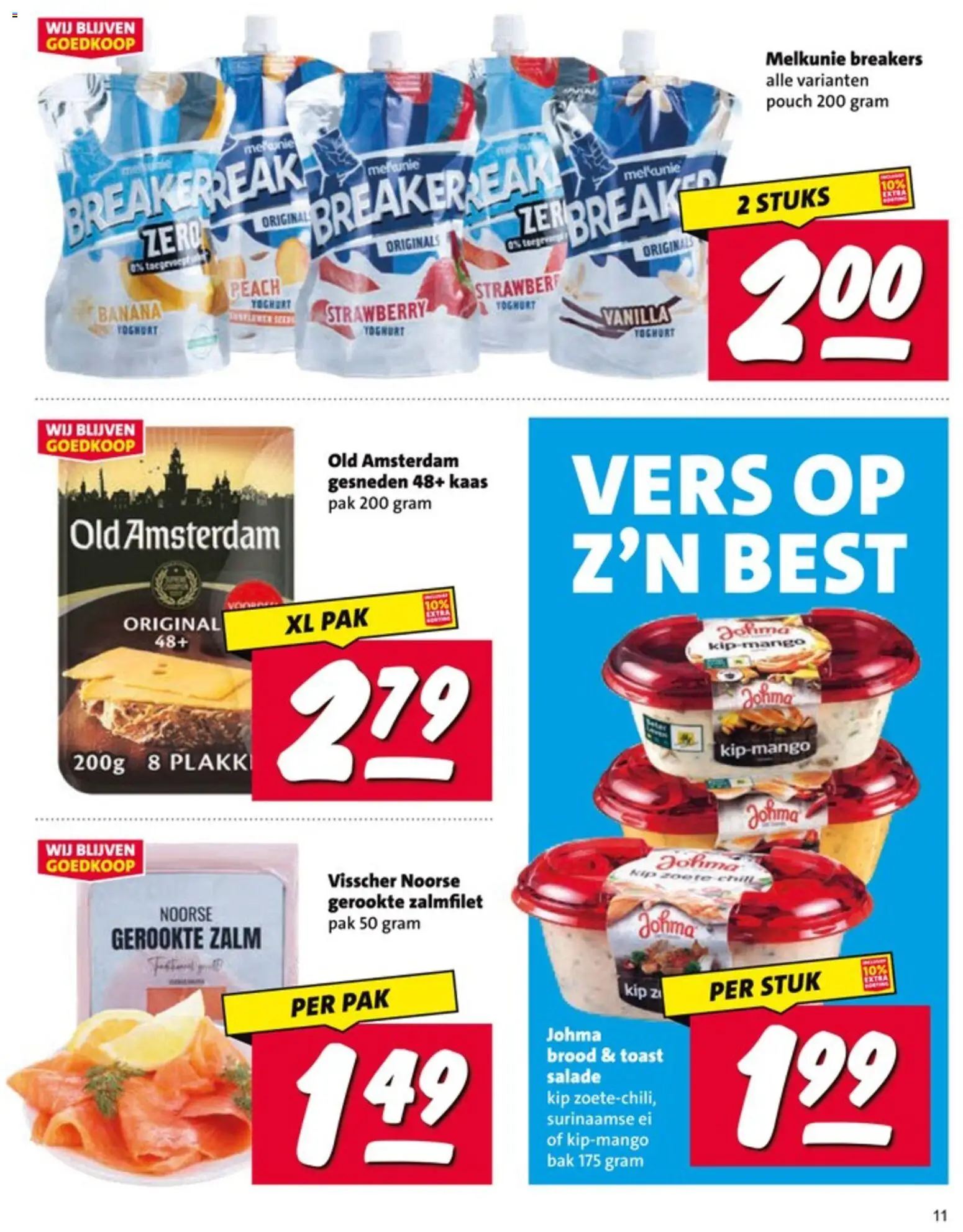 {H1} | Pagina: 11 | Producten: Kaas, Brood, Zalm, Kip