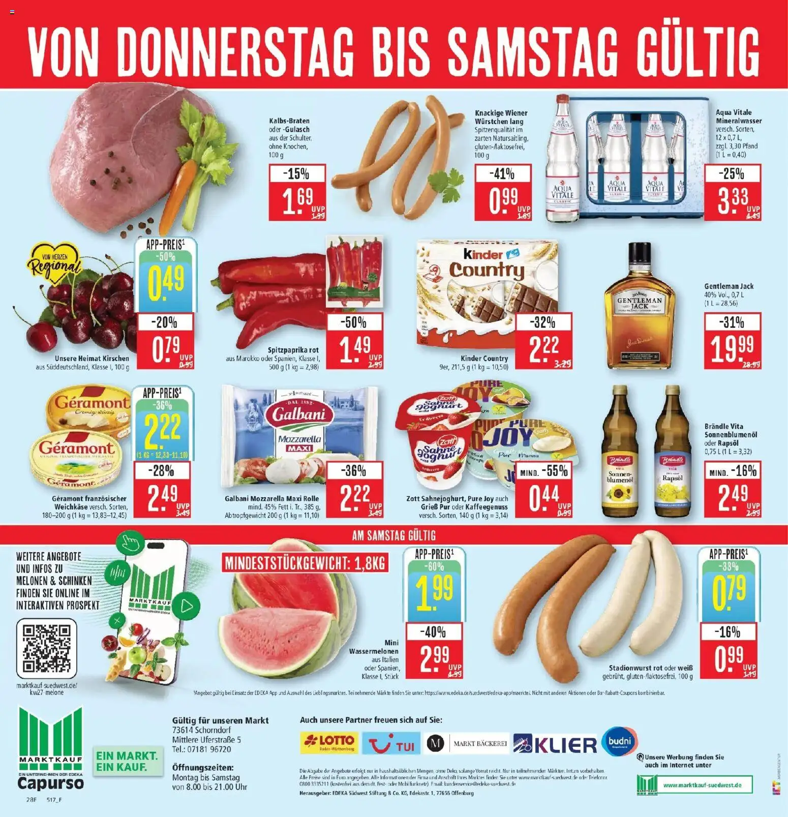 Marktkauf - Marktkauf: Wochenangebote – gültig ab 29.06.2026 | Seite: 34 | Produkte: Joghurt, Mozzarella, Mineralwasser, Kirschen