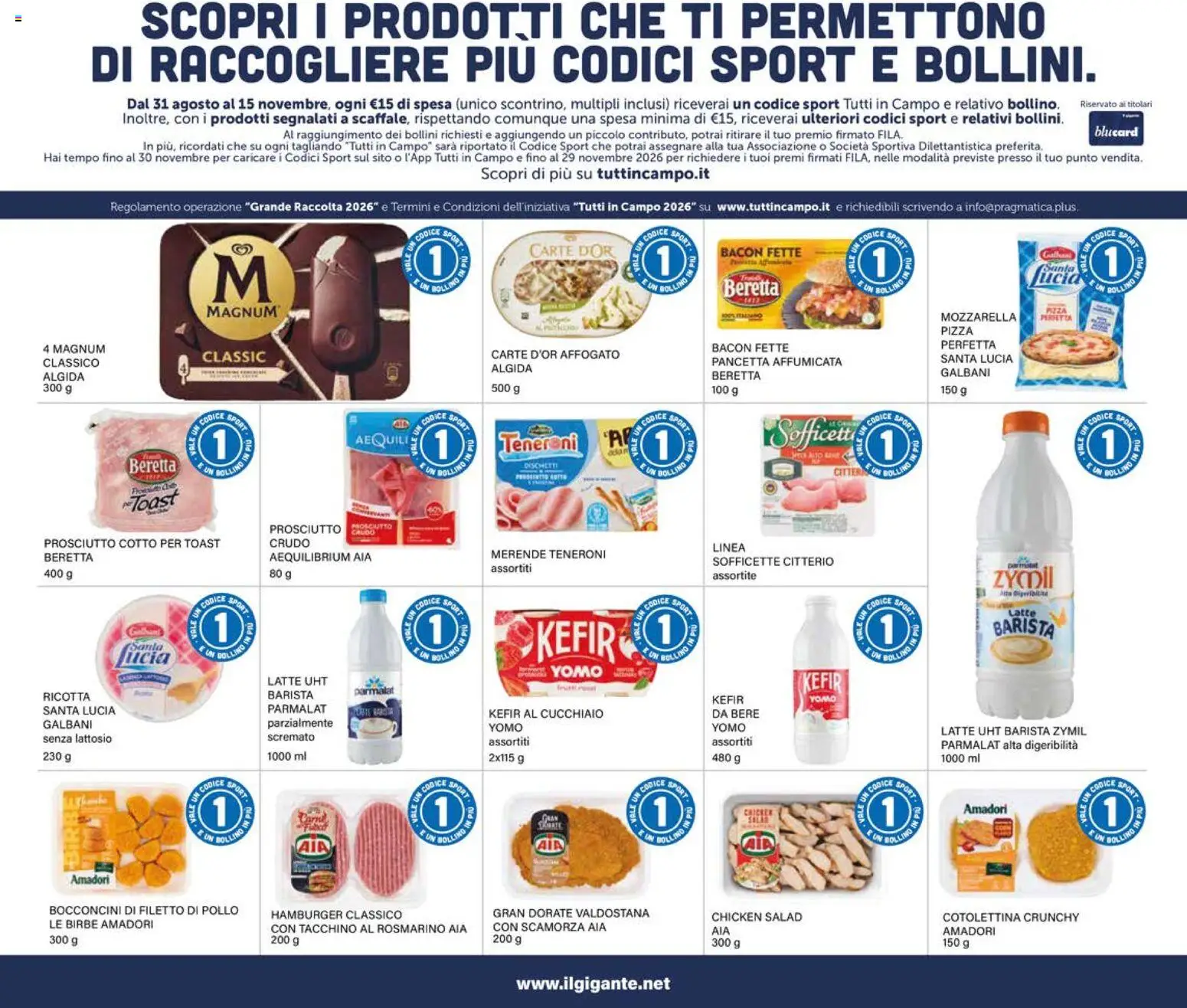 Volantino Il Gigante del 27/08/2026 | Pagina: 31 | Prodotti: Prosciutto Cotto, Tacchino, Hamburger, Senza lattosio