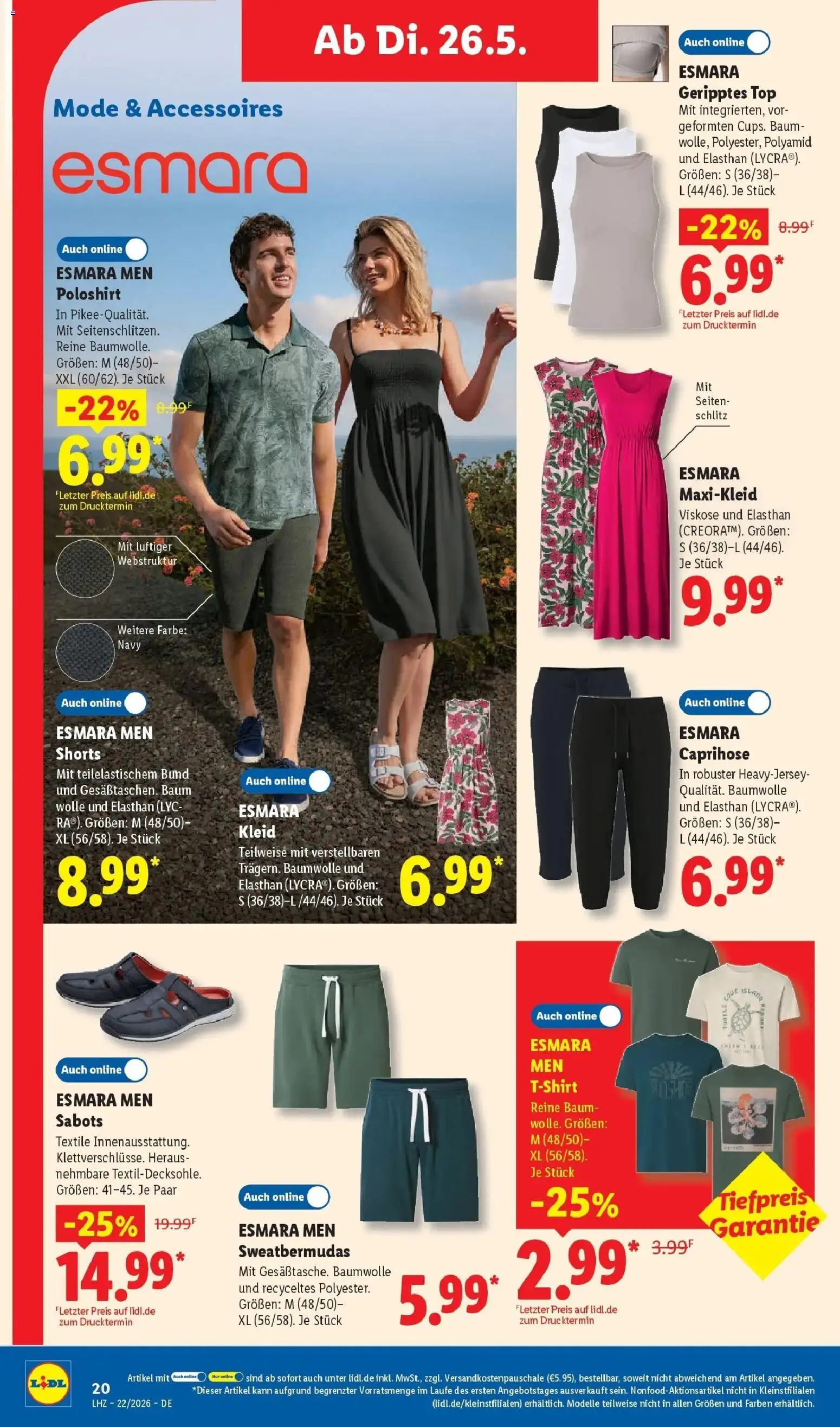 Lidl Prospekt Hof-innenstadt – gültig ab 26.05.2026 | Seite: 30 | Produkte: Top, Caprihose, Poloshirt, Kleid