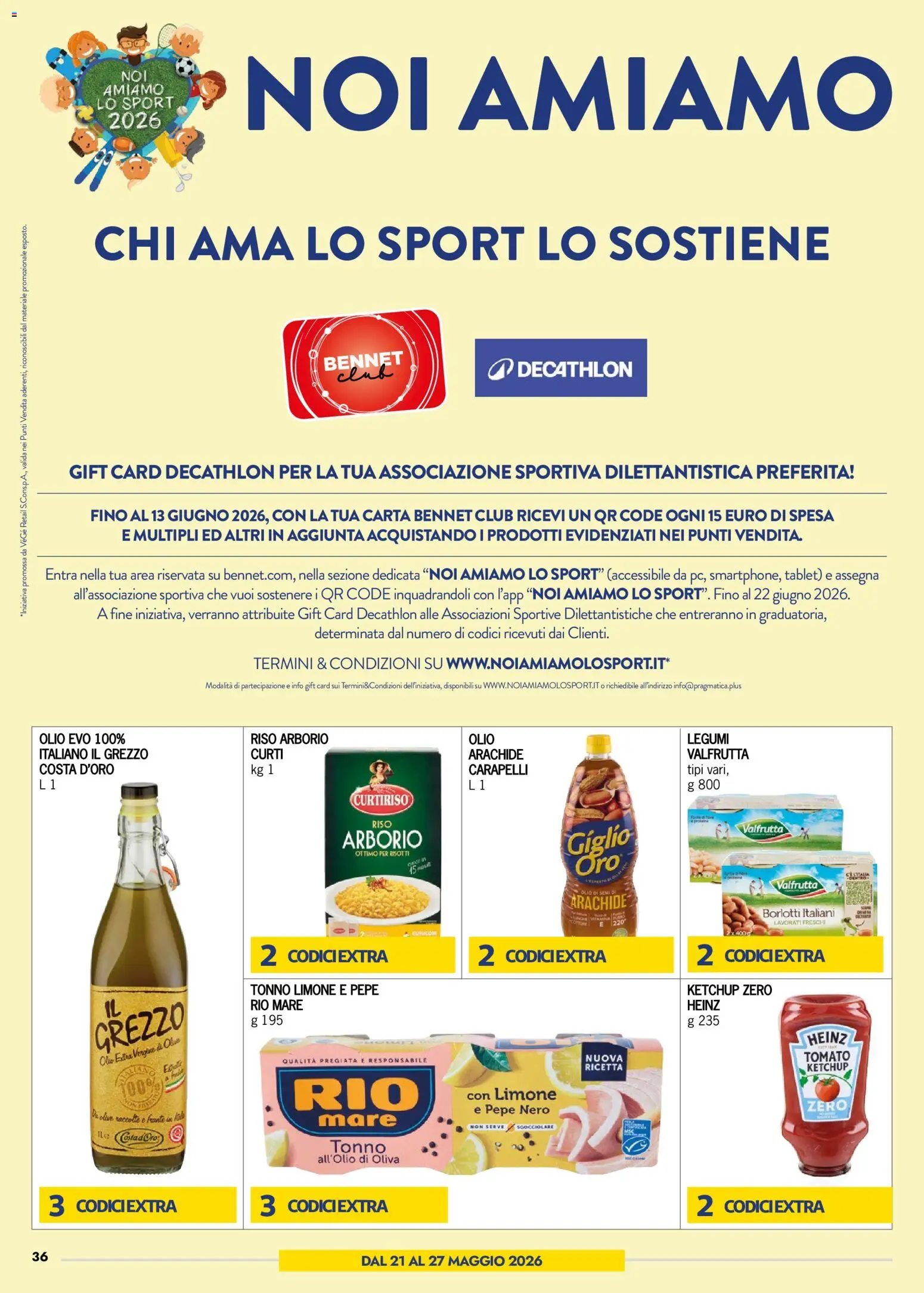 Volantino bennet del 21.05.2026 | Pagina: 36 | Prodotti: Riso, Ketchup, Olio, Tonno