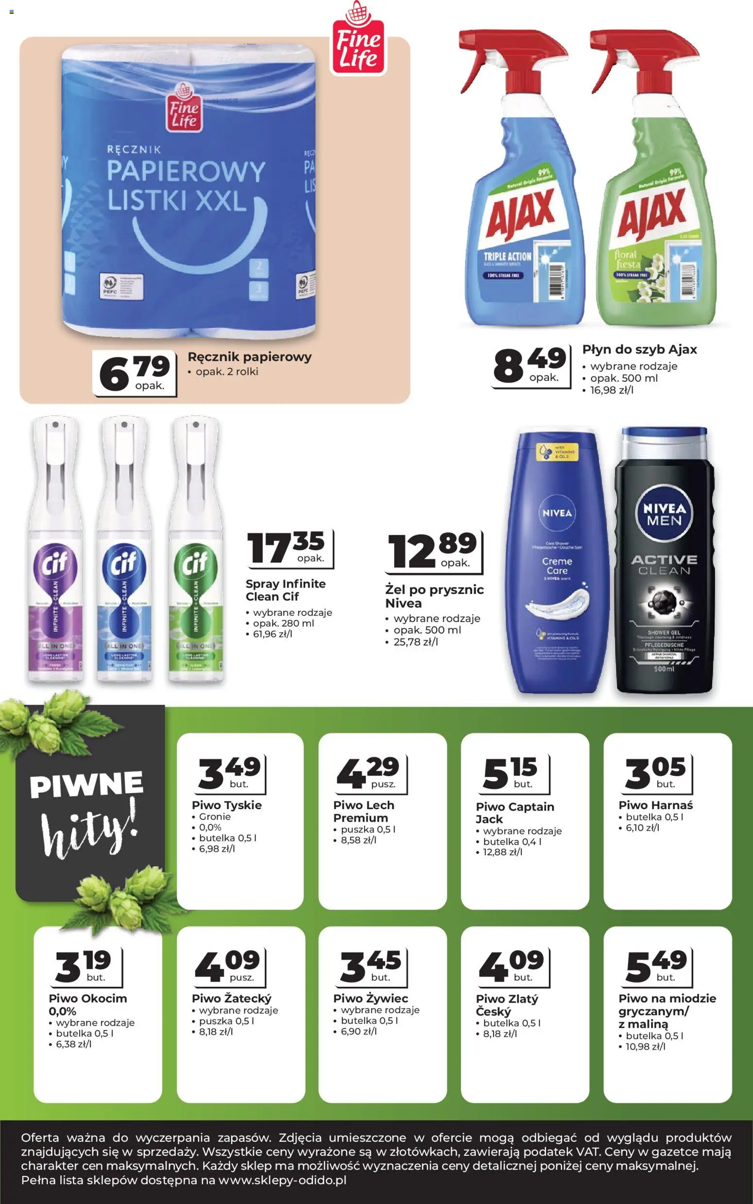 Odido gazetka od 16.09.2026 | Strona: 8 | Produkty: Piwo tyskie, Malina, Prysznic, Ręcznik papierowy