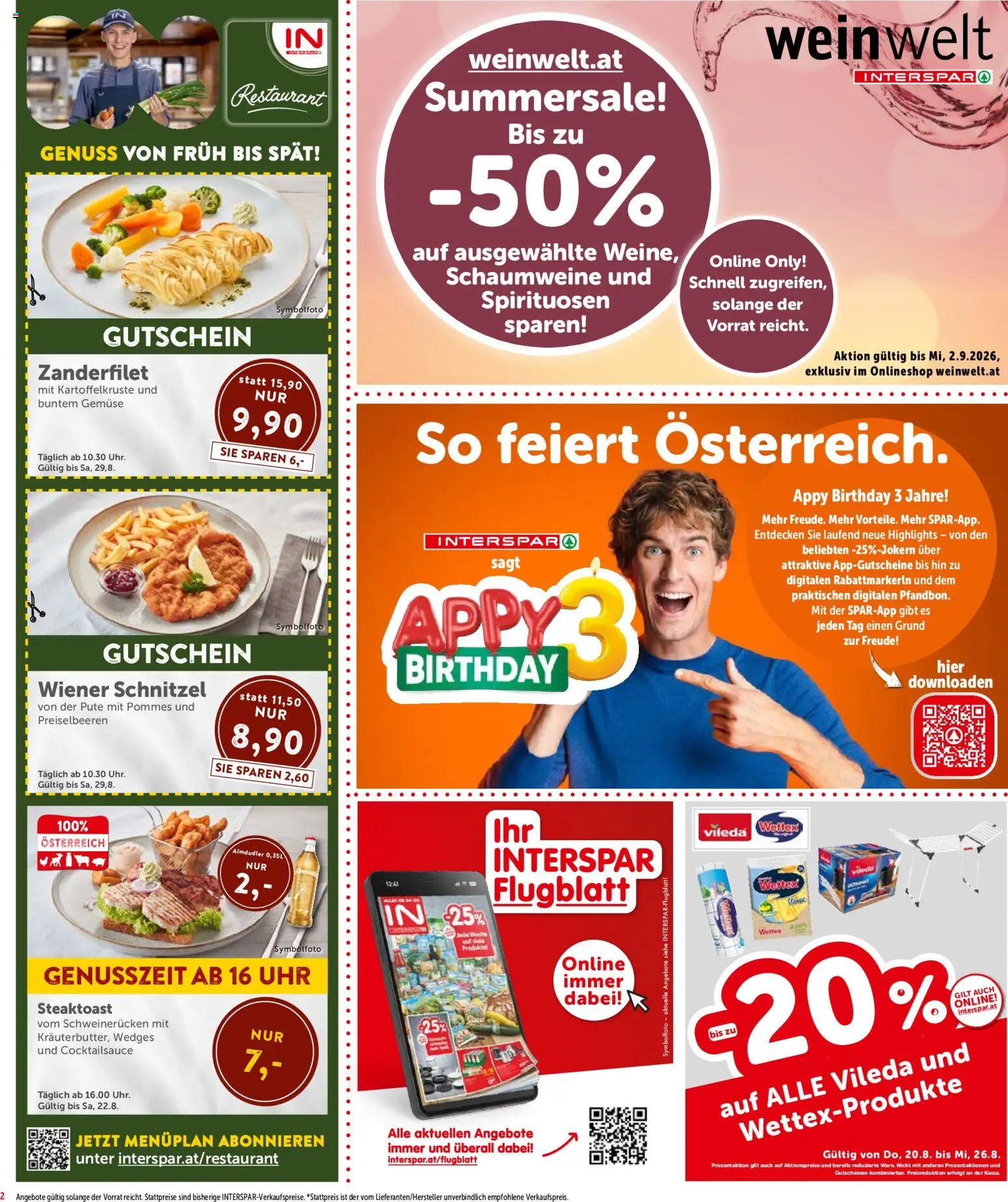 Interspar - Flugblatt gültig ab 20.08.2026 | Seite: 2 | Produkte: Gemüse, Uhr