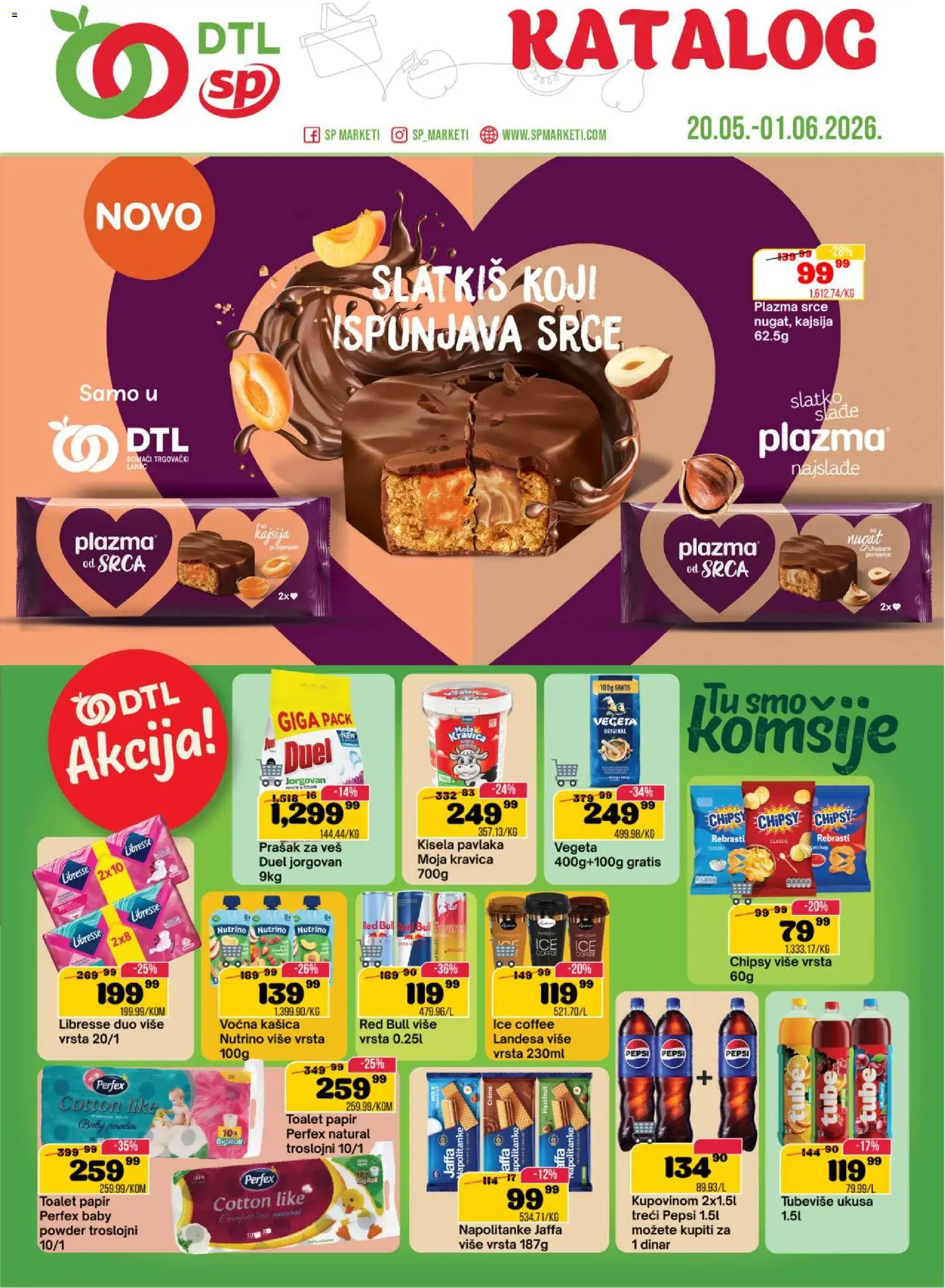 Senta Promet katalog - važi od 20.05.2026 | Strana: 1 | Proizvode: Red Bull, Napolitanke, Prašak za veš, Pepsi
