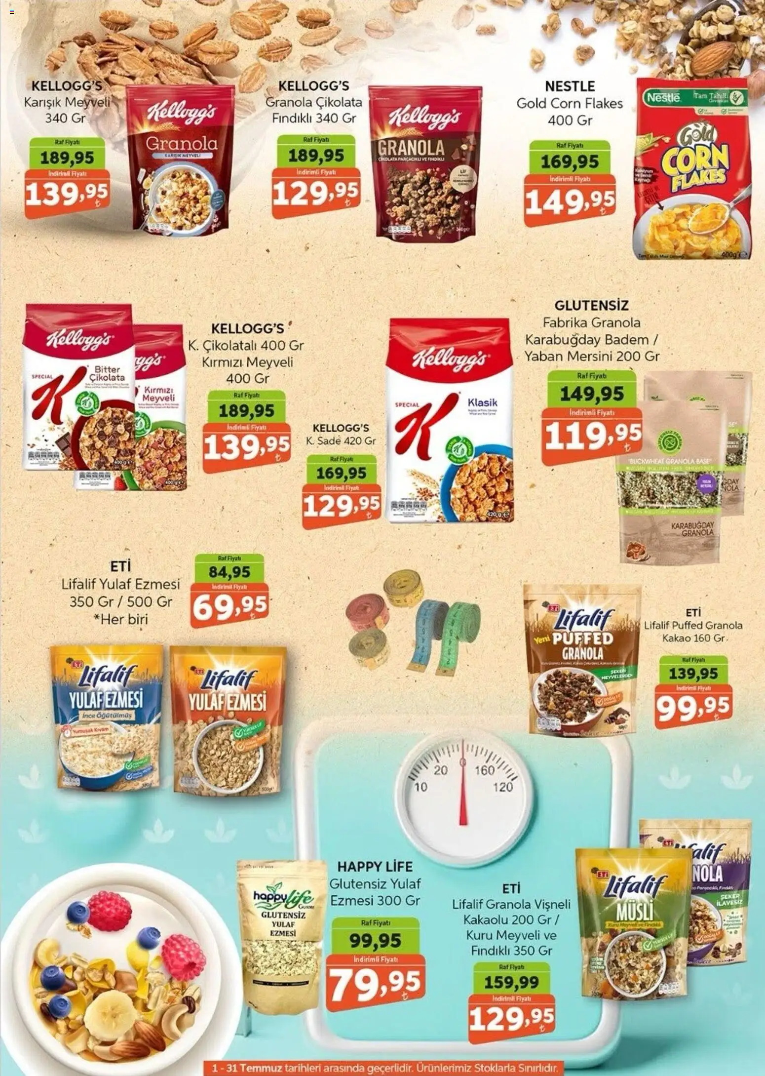 Biçen Market - Yazı Fit Yaşa - 03 Temmuz 2026 tarihinden itibaren geçerlidir | Sayfa: 2 | Ürünler: Çikolata, Şeker, Badem, Yulaf