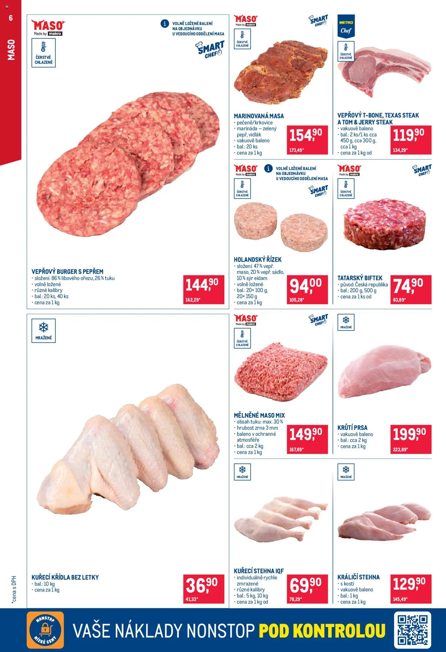 Makro leták - Gastronomie od 29.07.2026 | Strana: 6 | Produkty: Holandský řízek, Burger, Kuřecí Křídla, Maso