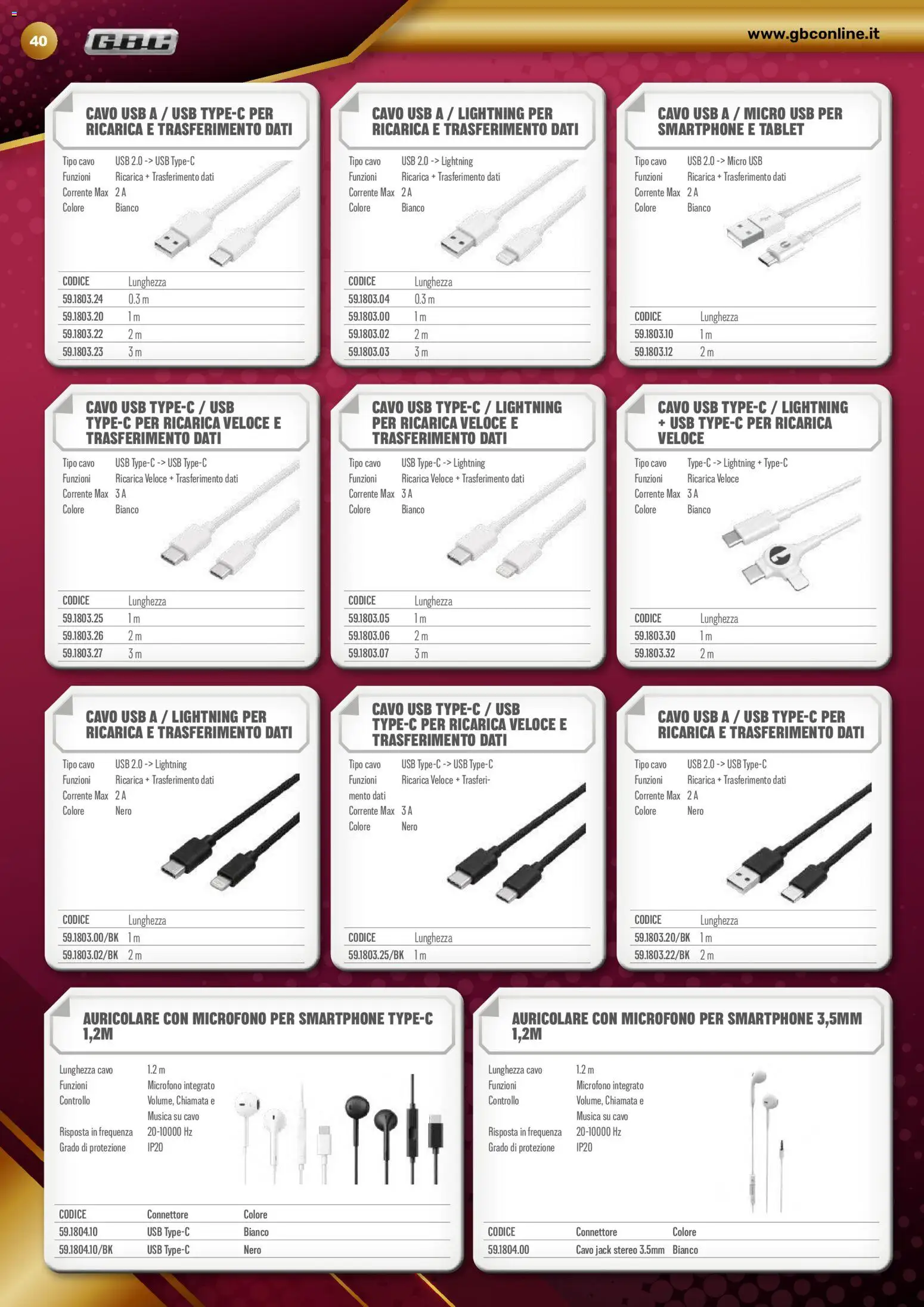 Volantino GBC del 22/10/2026 | Pagina: 40 | Prodotti: Tablet, Cavo, Microfono, USB