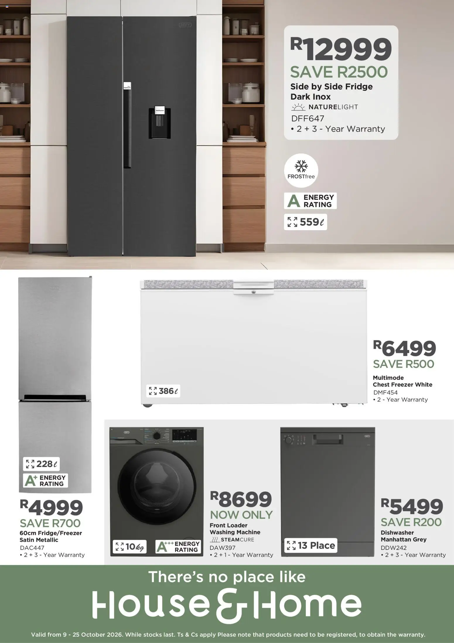 New House and Home catalogue – valid from 09/10/2026 | Page: 2 | Products: Freezer, Washing machine, Dishwasher, Fridge
