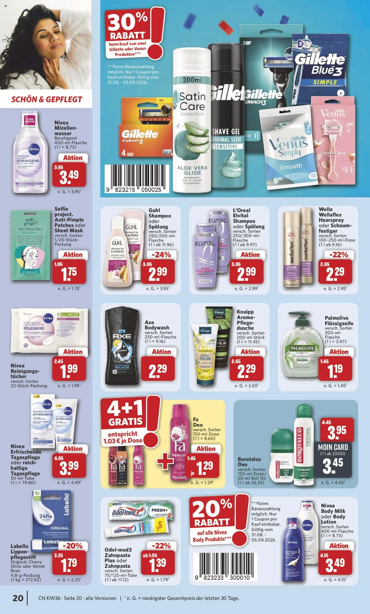 Combi Prospekt – gültig ab 31.08.2026 | Seite: 22 | Produkte: Dusche, Haarspray, Zahnpasta, Body Milk