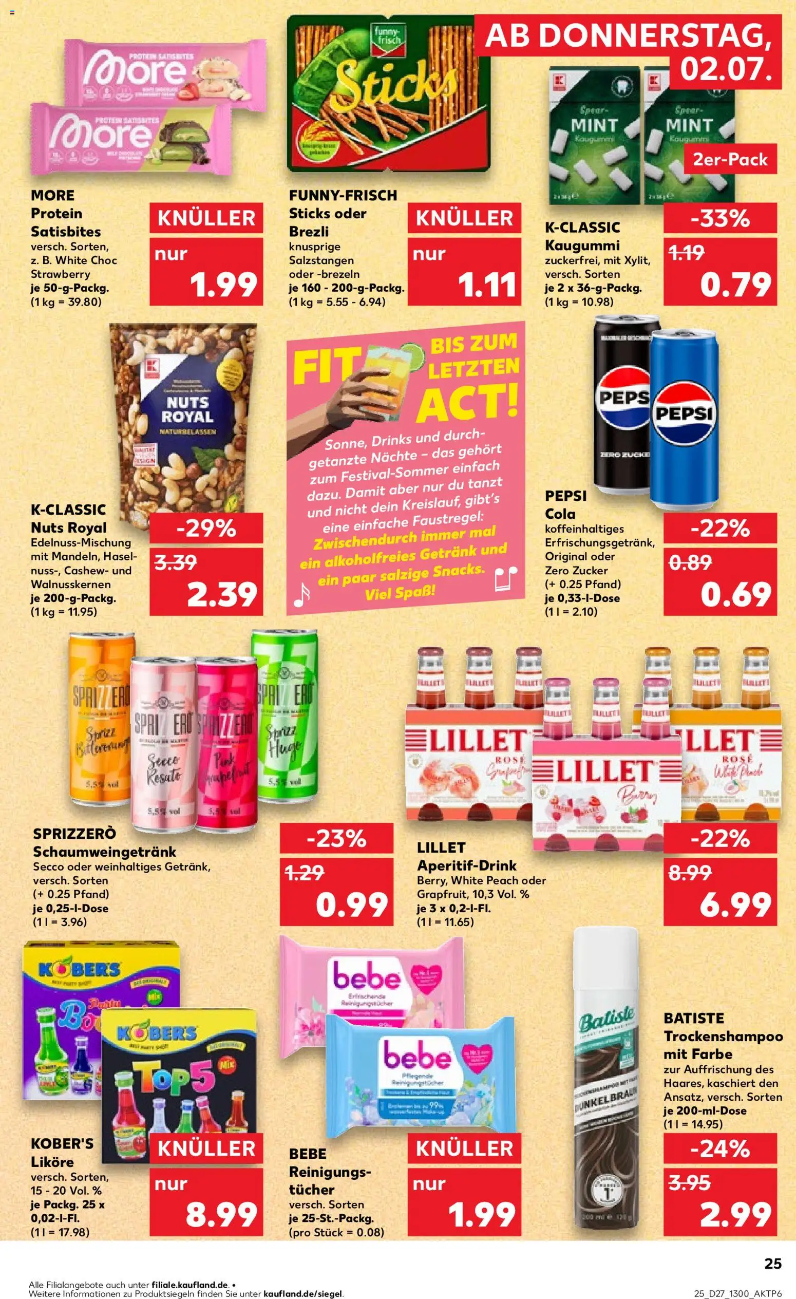 Kaufland Prospekt Köln – gültig ab 02.07.2026 | Seite: 25 | Produkte: Cola, Lillet, Zucker, Pepsi