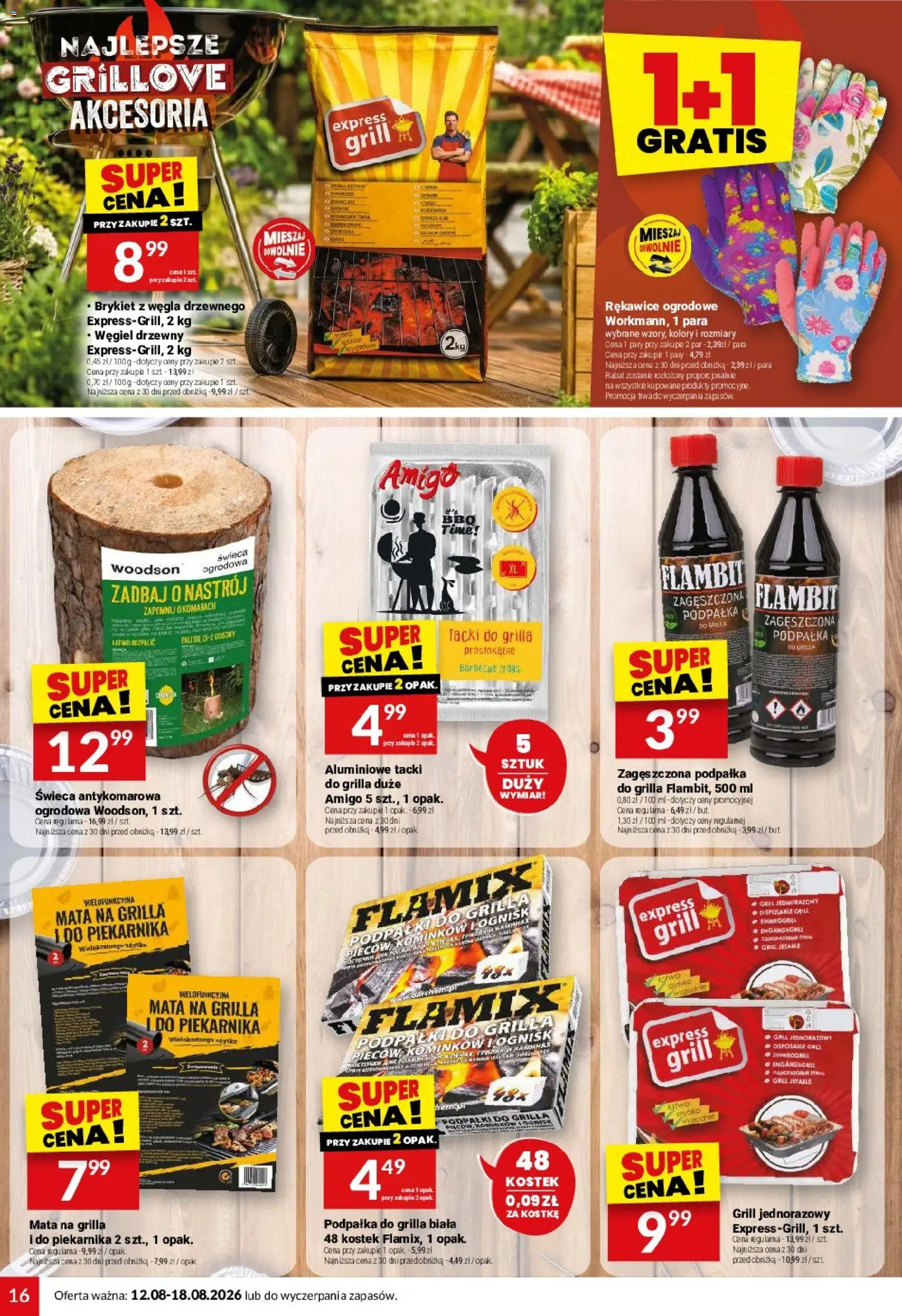 Twój Market gazetka od 12.08.2026 | Strona: 16 | Produkty: Grill, Świeca, Podpałka do grilla, Grill jednorazowy