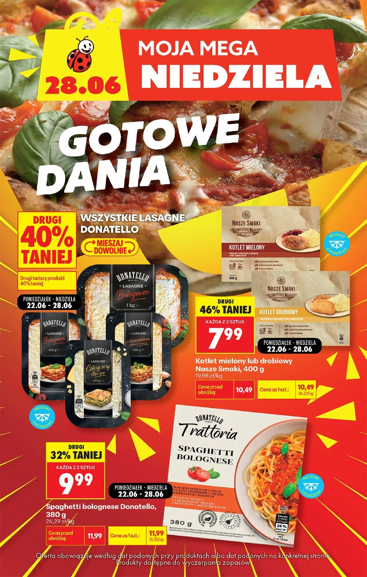 Biedronka Polsko leták - Mega niedziela od 28.06.2026 | Strana: 2 | Produkty: Špagety, Lasagne