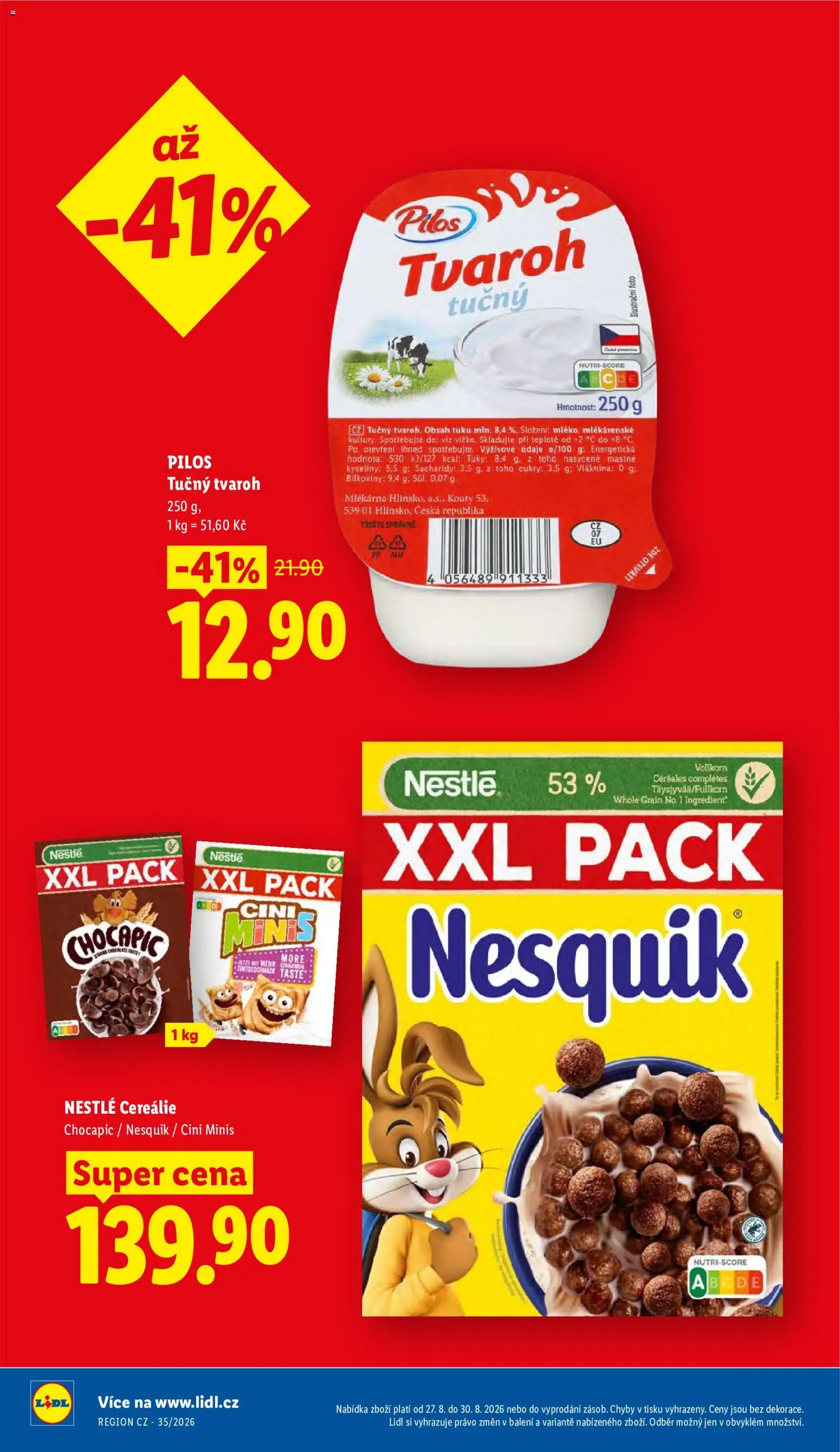 Lidl leták od 27.08.2026 | Strana: 8 | Produkty: Mléko, Tvaroh, Tvaroh tučný, Sůl