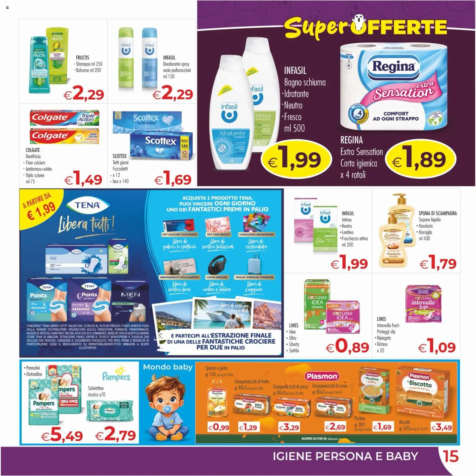 Volantino MerSi Supermercati del 21/10/2026 | Pagina: 15 | Prodotti: Schiuma, Dentifricio, Frutta, Trolley