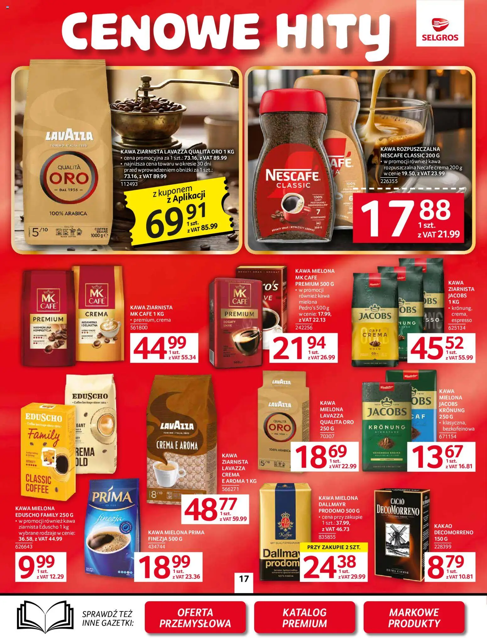 Selgros cash&carry gazetka od 10.09.2026 | Strona: 17 | Produkty: Kakao, Nescafe, Kawa ziarnista, Kawa Jacobs mielona