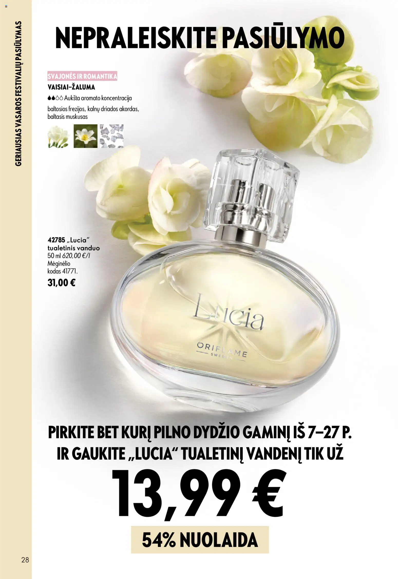 Oriflame akcijos nuo 2026.07.15 | Puslapis: 28 | Prekių: Tualetinis vanduo