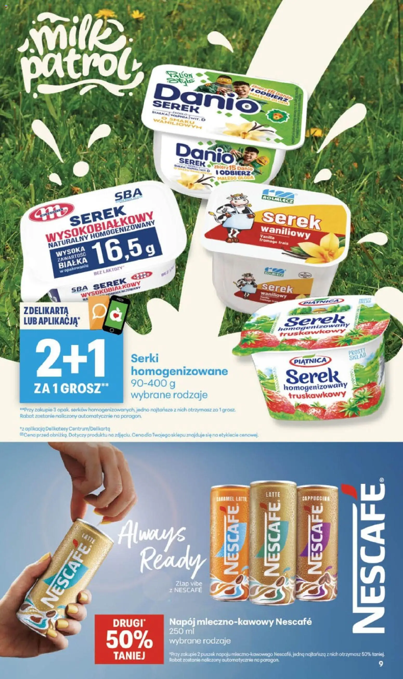 Delikatesy Centrum gazetka - Sklepy Własne od 03.09.2026 | Strona: 9 | Produkty: Bez laktozy, Nescafe, Cappuccino, Serek waniliowy
