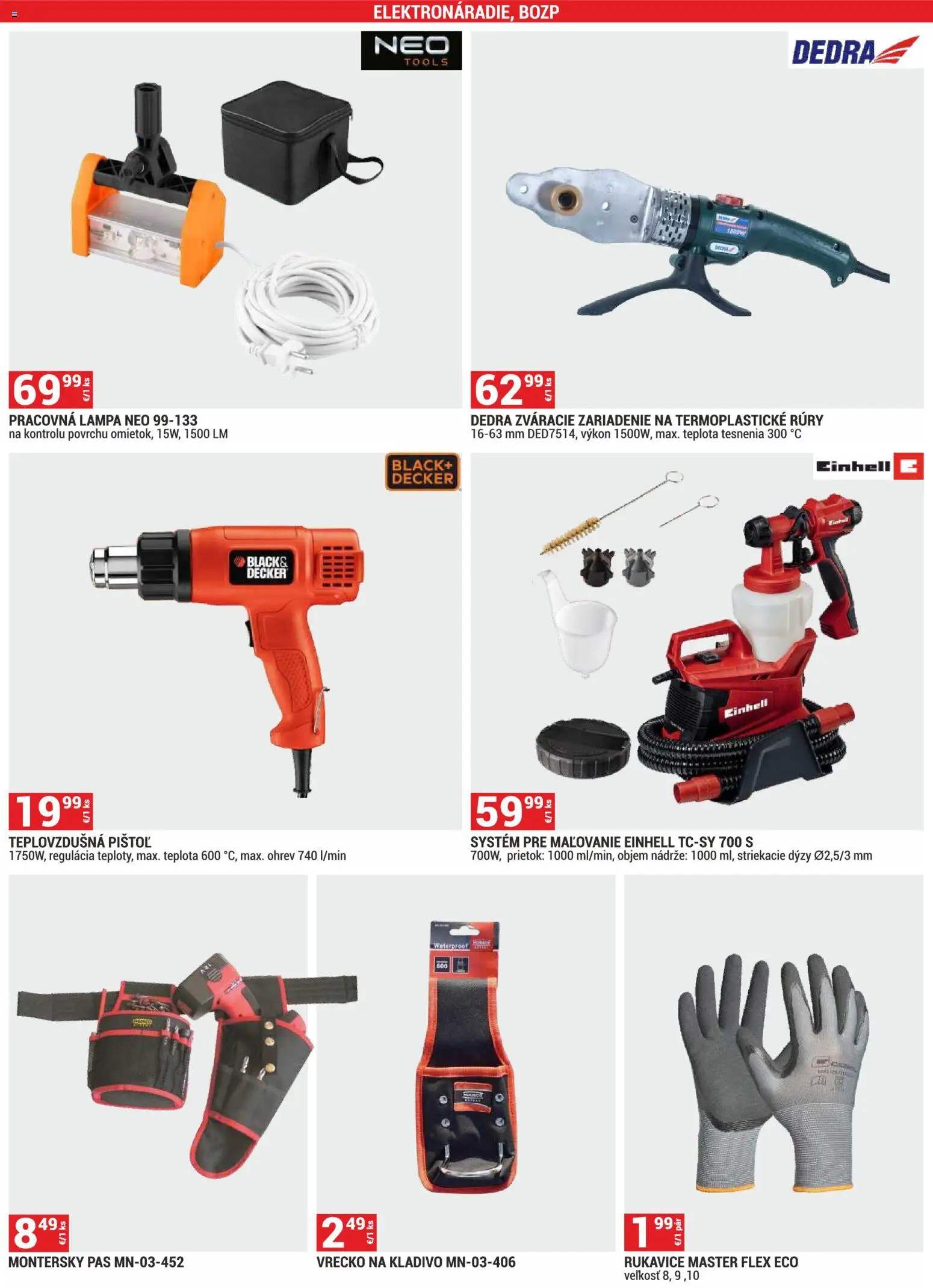 Nové Merkury Market akcie – leták je platný od 01.09.2026 | Strana: 46 | Produkty: Pás, Lampa, Rukavice