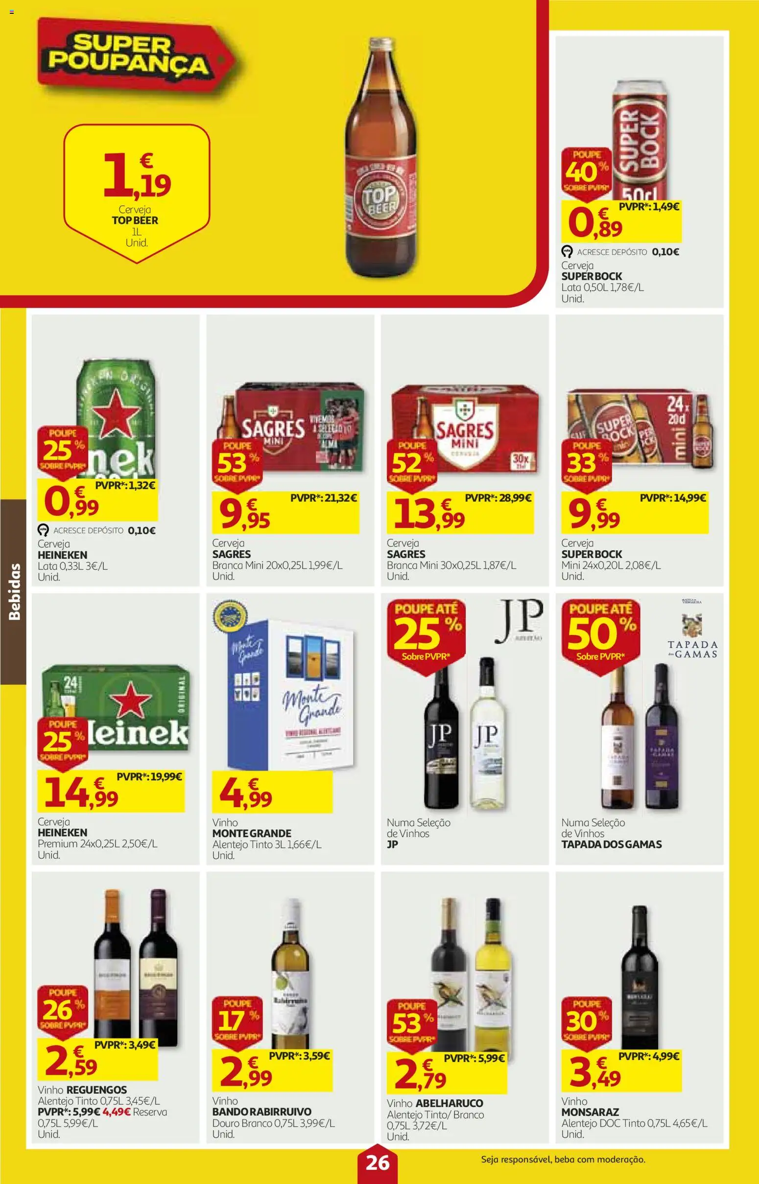 Auchan folheto │ válido de 15/10/2026 | Página: 26 | Produtos: Super bock, Bebidas, Vinho, Cerveja