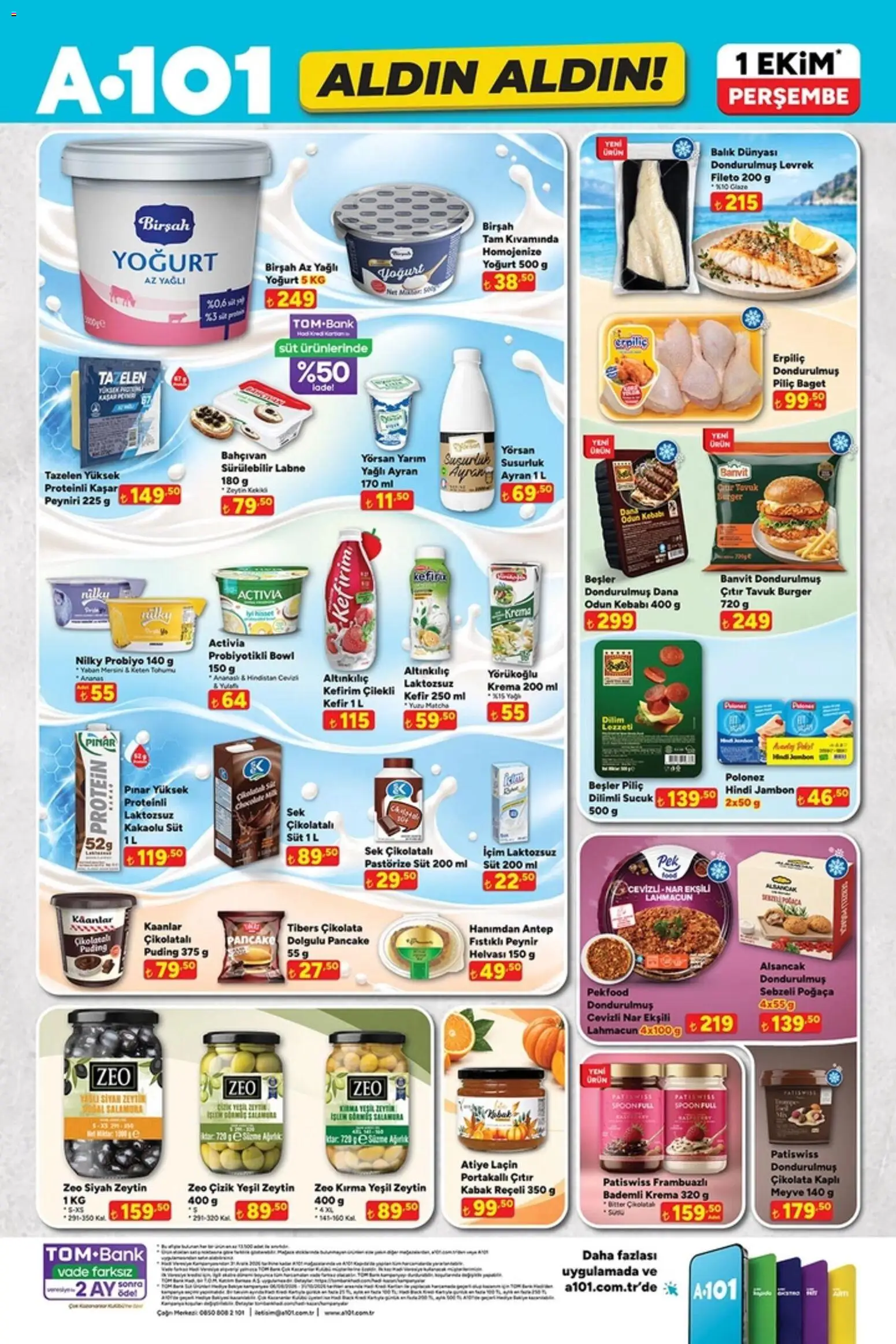 A101 - Katalog Aldın Aldın - 01 Ekim 2026 tarihinden itibaren geçerlidir | Sayfa: 1 | Ürünler: Kefir, Balık, Ananas, Ağırlık