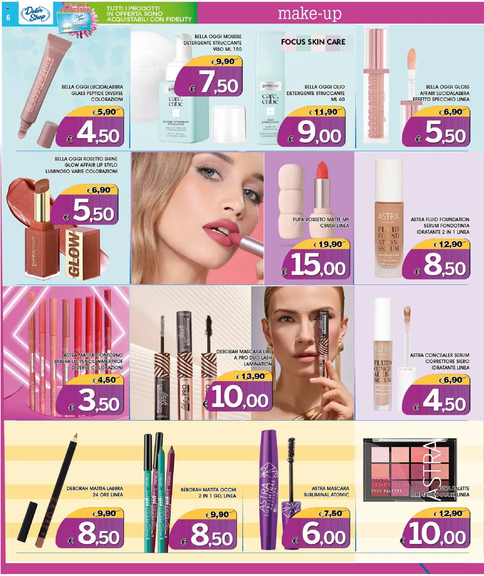Volantino Deter Shop del 01/09/2026 | Pagina: 6 | Prodotti: Lucidalabbra, Struccante, Detergente, Olio