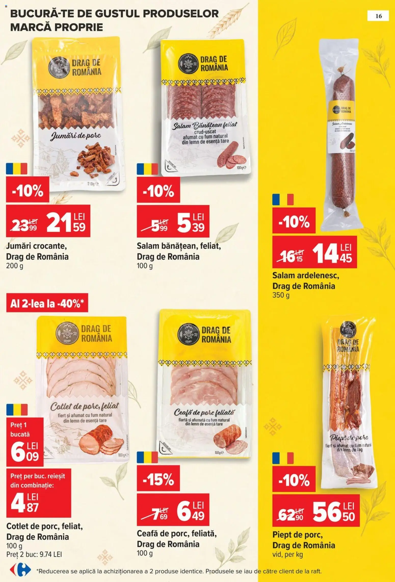 Noul catalog Carrefour – valabil de la 14.10.2026 | Pagină: 16 | Produse: Aplică, Cotlet, Salam