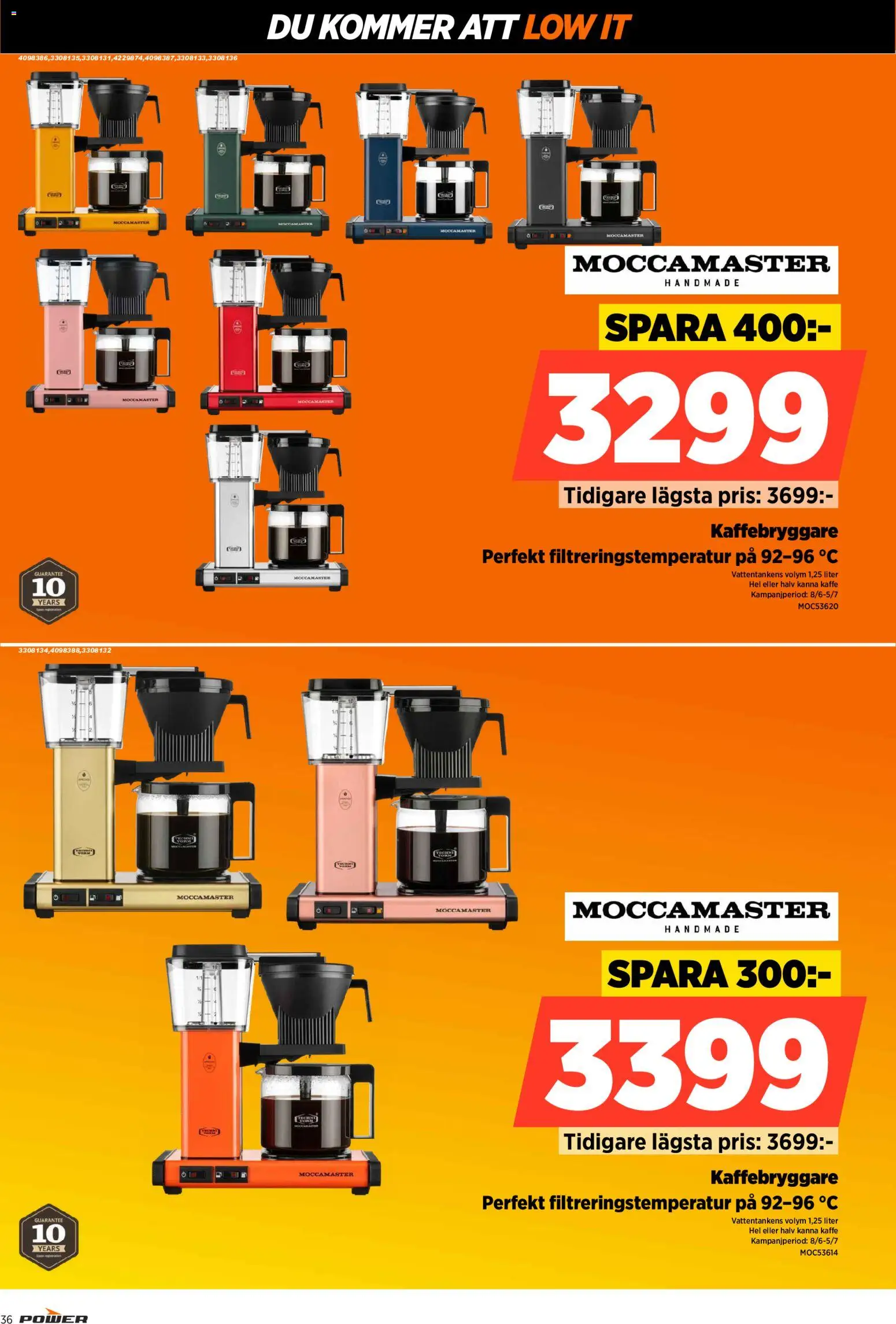 Power reklamblad aktuell från 08.06.2026 | Sida: 36 | Produkter: Kaffebryggare, Kaffe