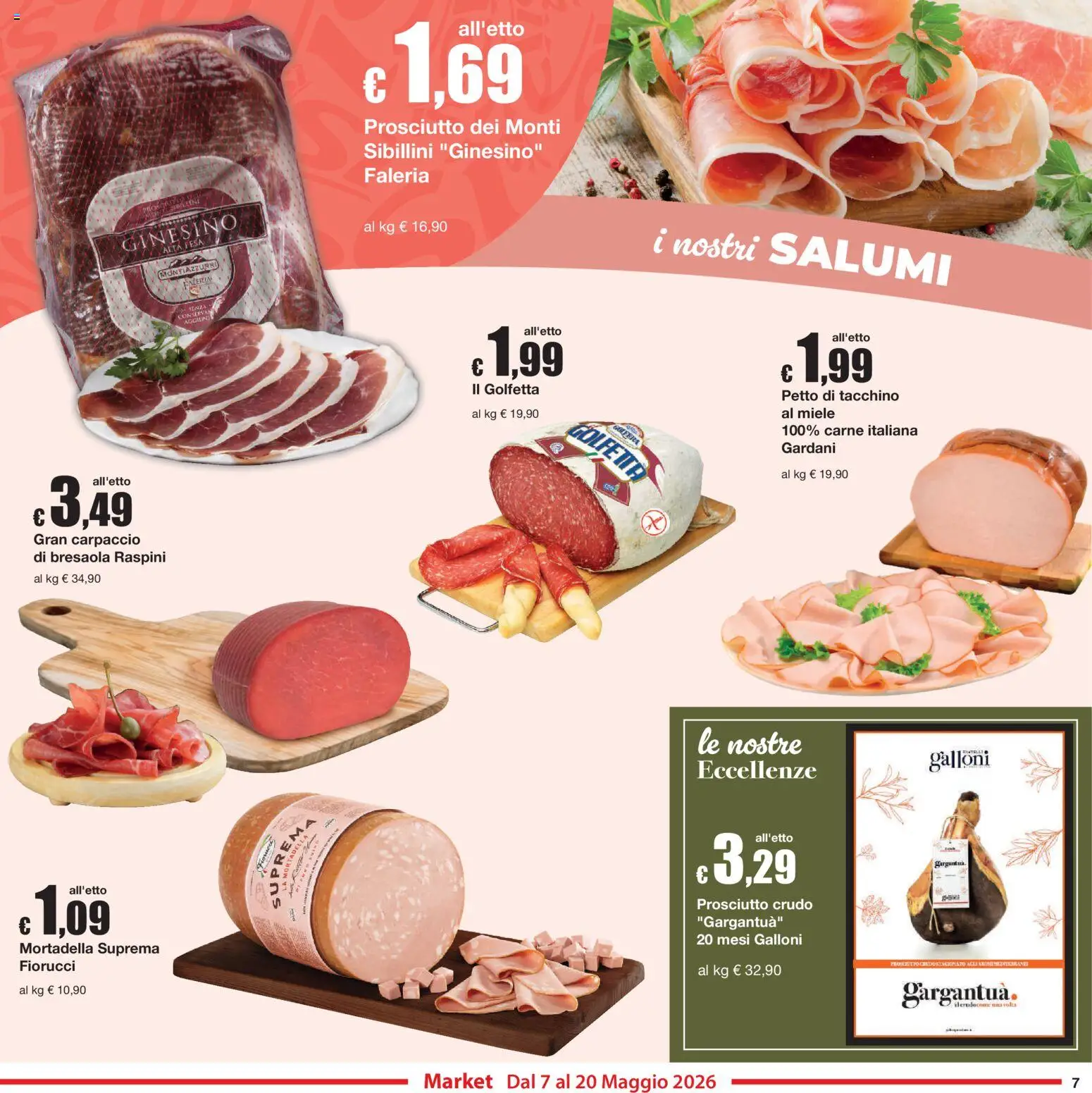 Volantino Sì con Te del 07.05.2026 | Pagina: 7 | Prodotti: Bresaola, Prosciutto, Mortadella, Miele