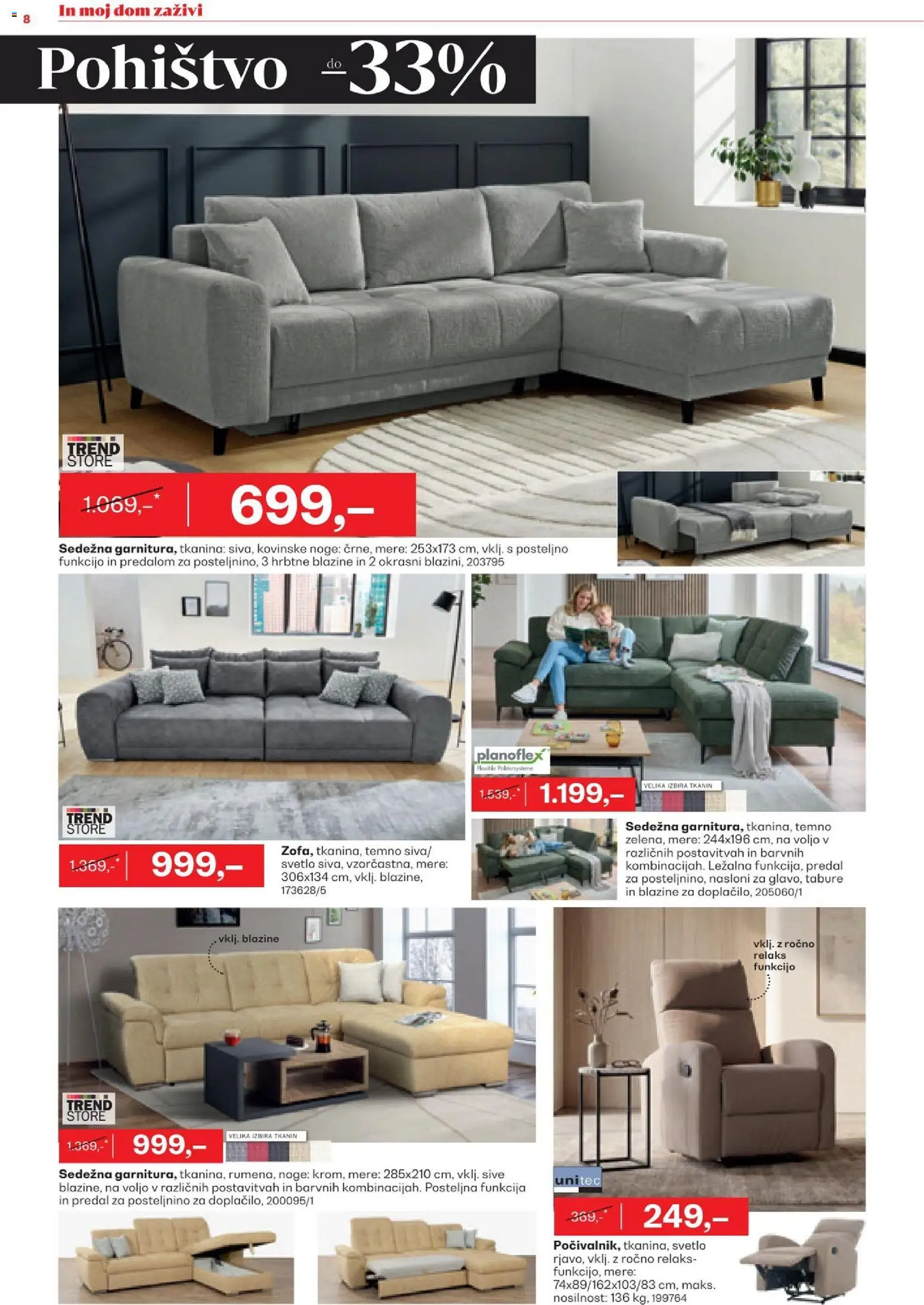 Novi Rutar katalog ponudbe – veljaven od 22.07.2026 | Stran: 8 | Izdelki: Pohištvo, Tabure